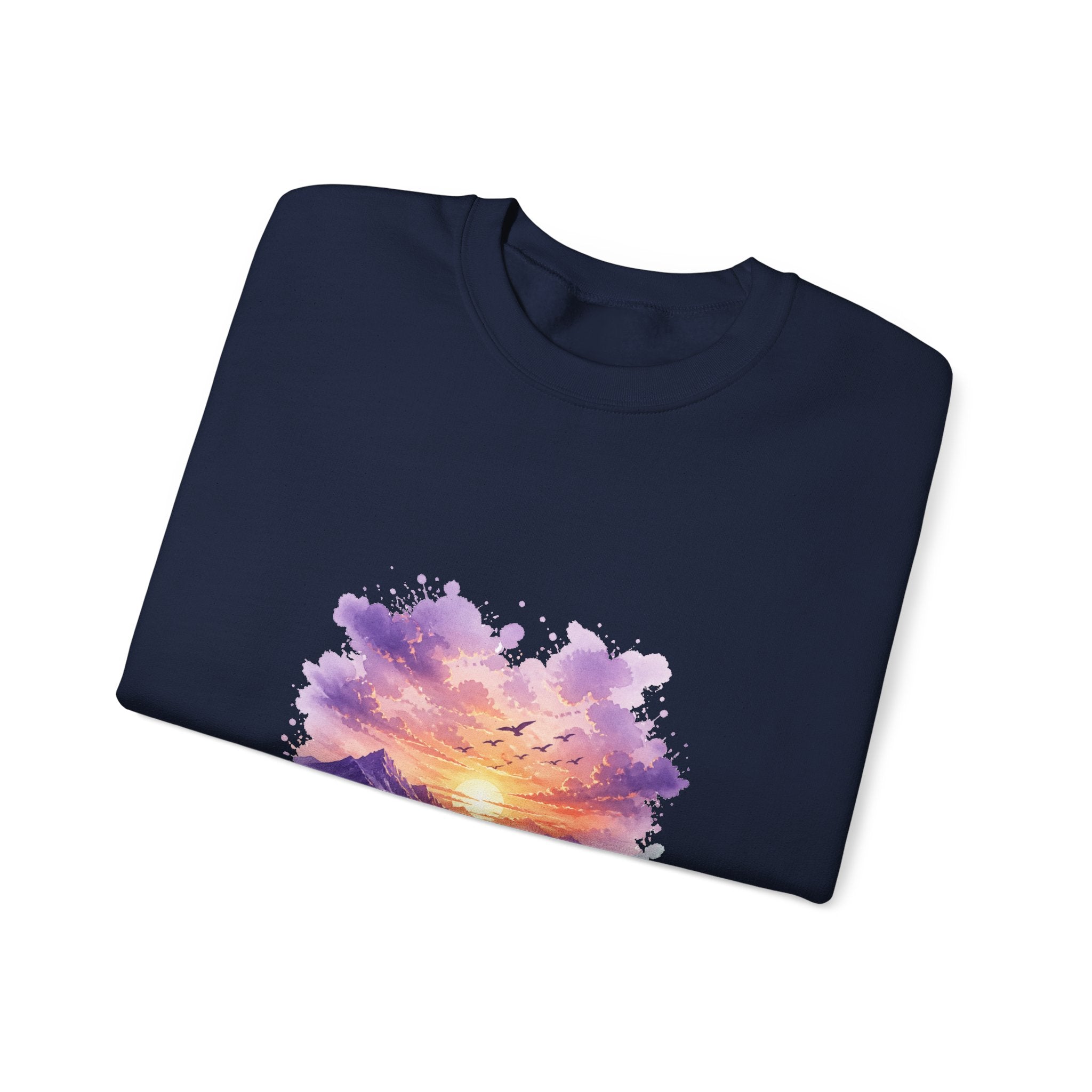 Matching Couple Sweatshirt - Sunrise & Sunset Matching Couple Comfort Colors Crew Watercolor Art His Hers Birthday Gift - Design B