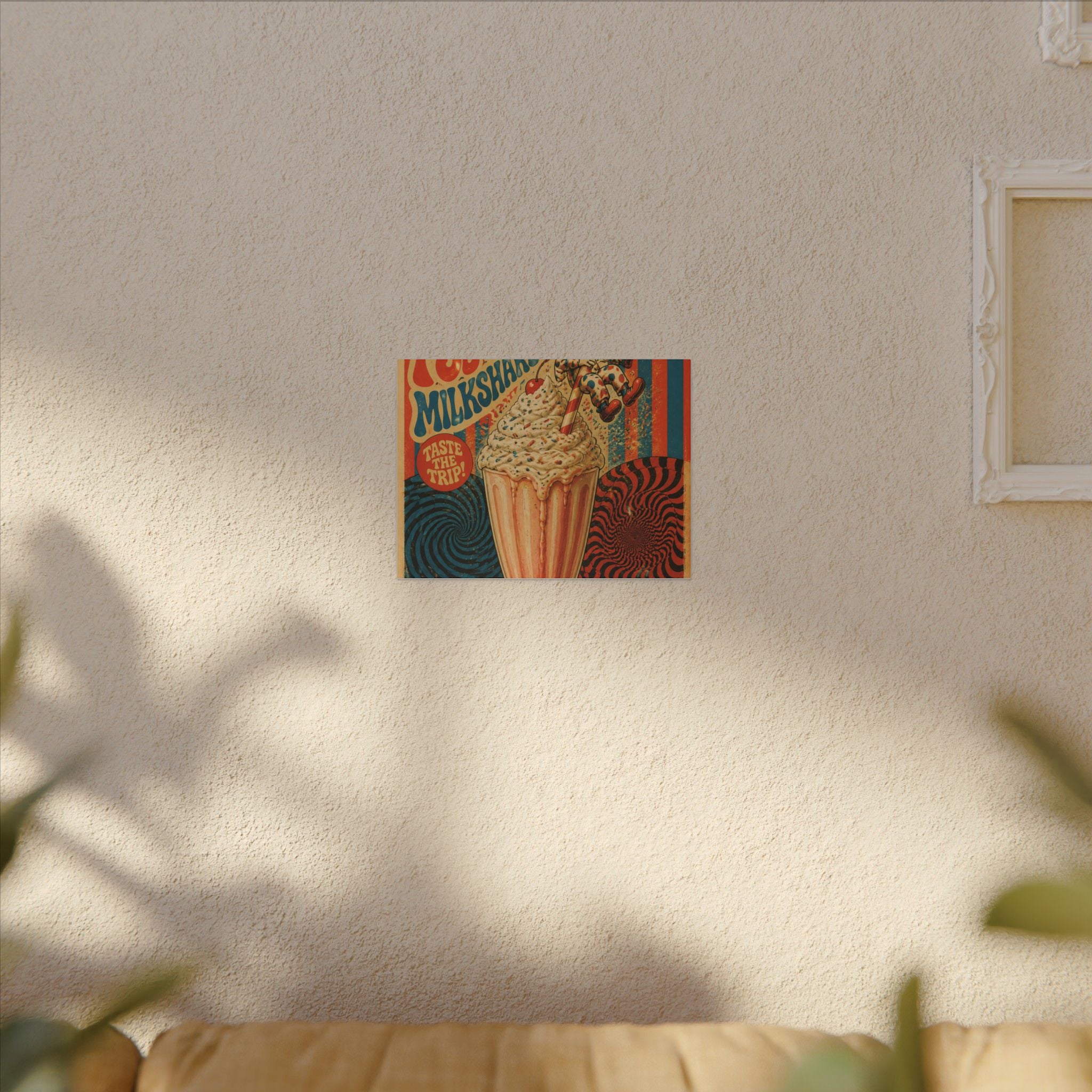 Milkshake Slide Clown Wall Art Canvas 24×36 Psychedelic Dining Room Decor Maximalist Print