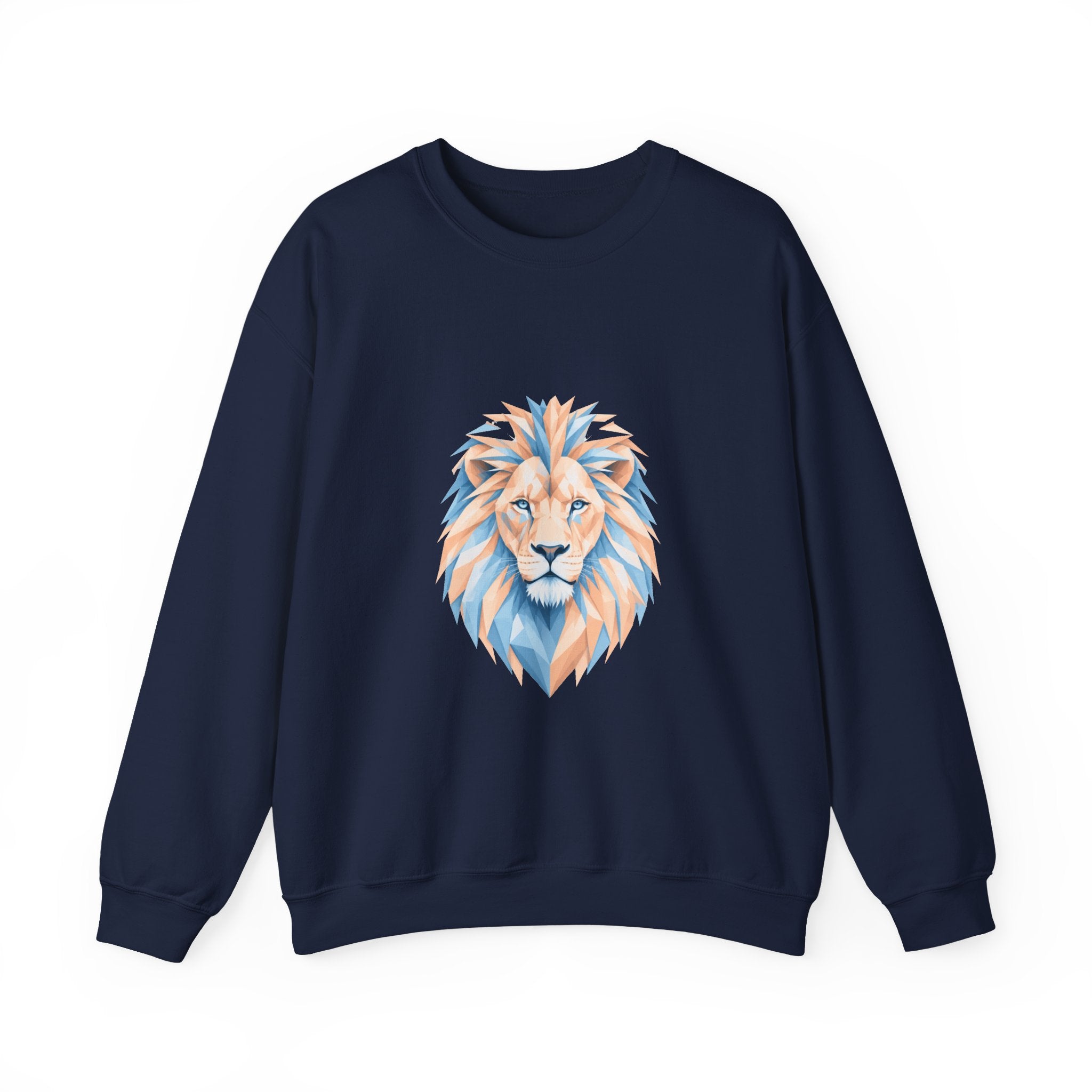 Matching Couple Sweatshirt - Lion & Lamb Matching Couple Premium Fleece Sweatshirt Geometric Art His Hers Love Gift - Design A