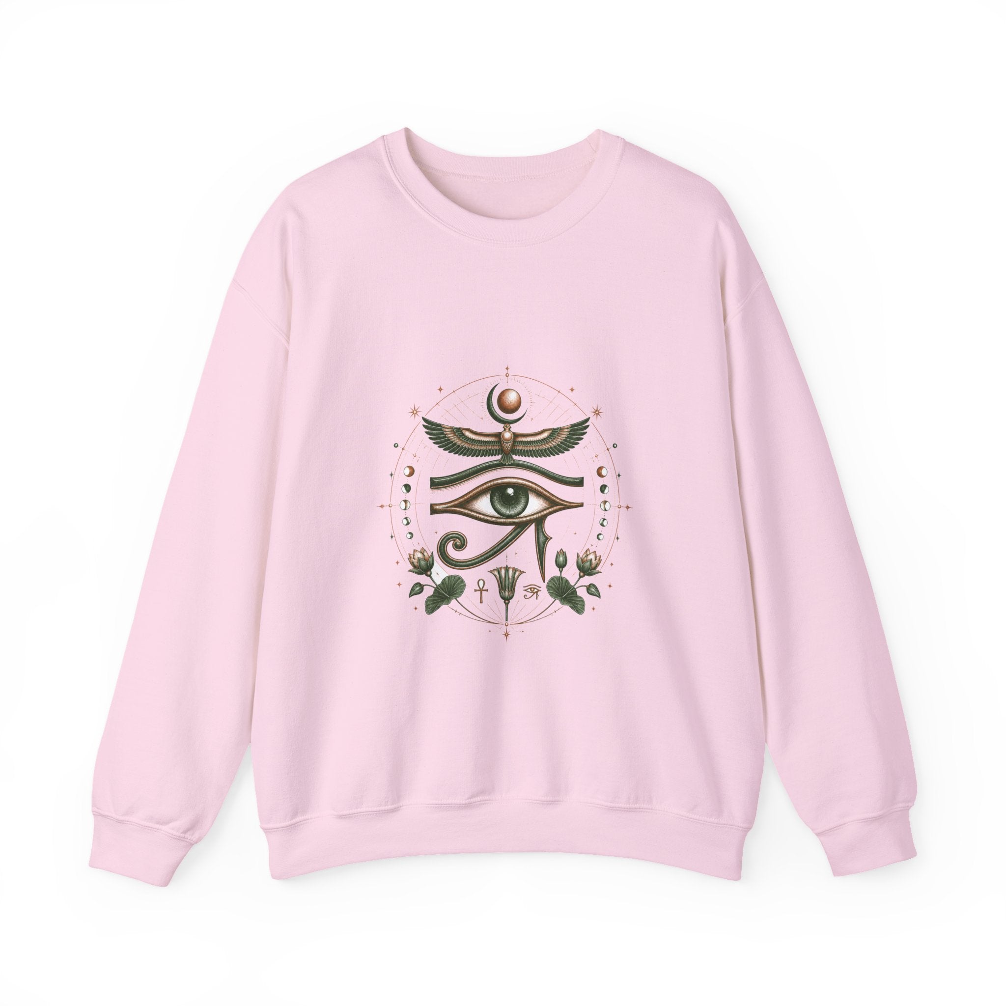 Matching Couple Sweatshirt - Eye of Ra & Horus Matching Couple Premium Fleece Sweatshirt Vintage Art His Hers Honeymoon Gift - Design B