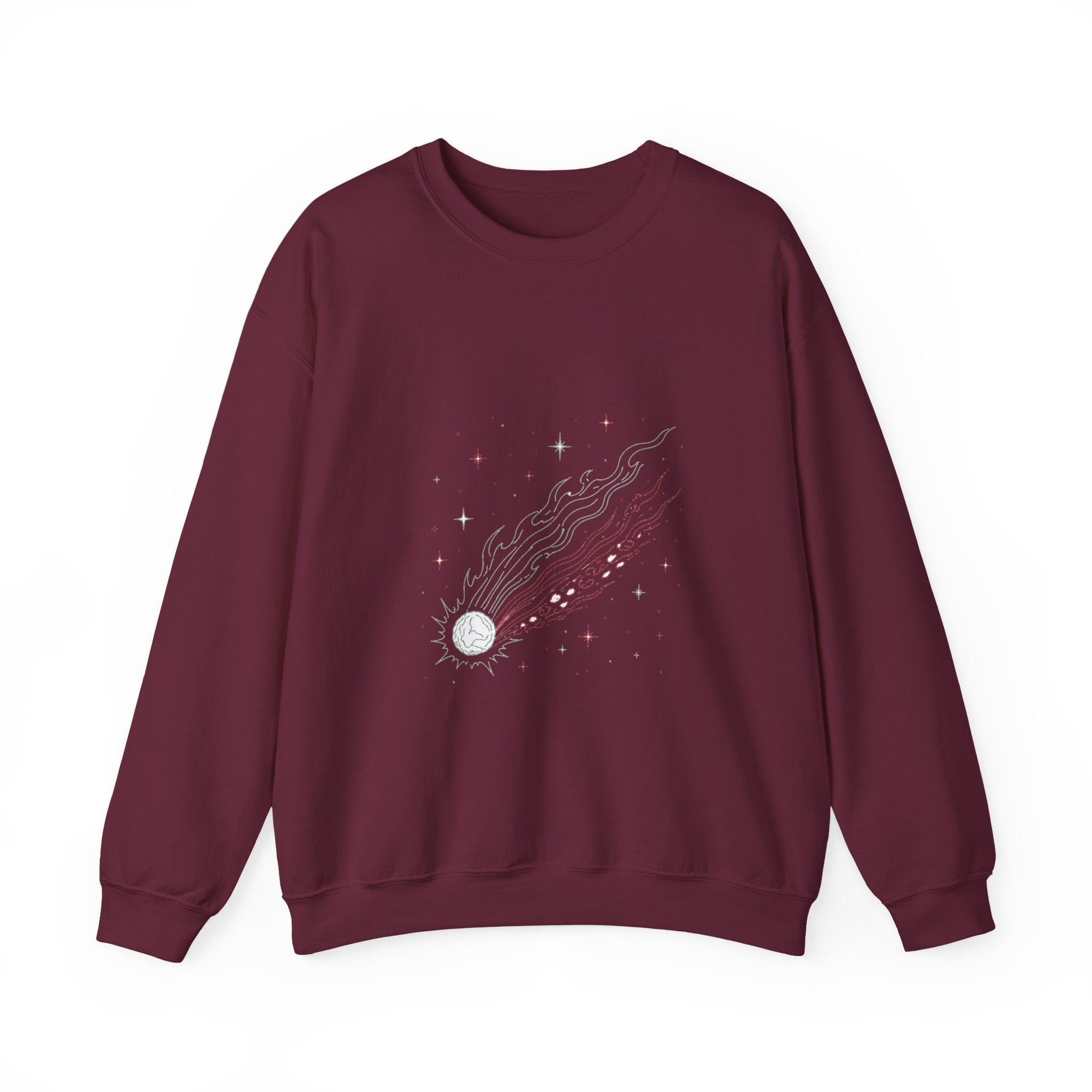 Matching Couple Sweatshirt - Comet & Asteroid Matching Couple Premium Fleece Sweatshirt Minimalist Art His Hers Christmas Gift - Design A