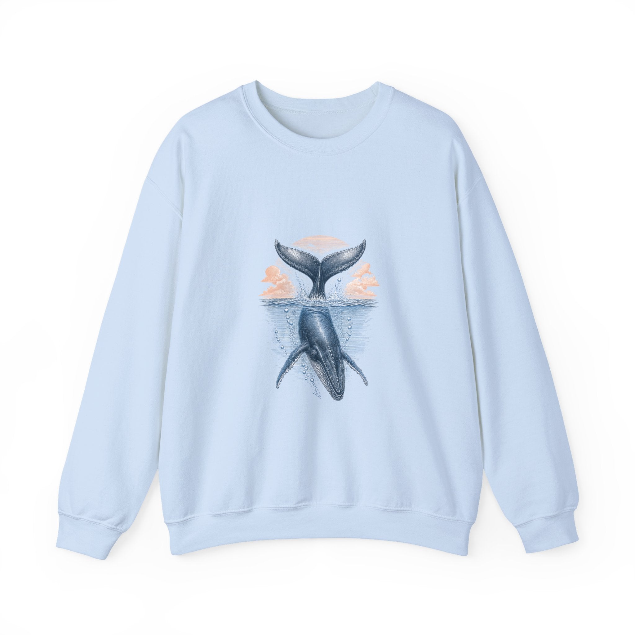 Matching Couple Sweatshirt - Eagle & Whale Matching Couple Comfort Colors Crew Vintage Art His Hers Honeymoon Gift - Design B