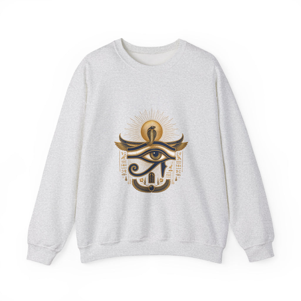 Matching Couple Sweatshirt - Eye of Ra & Horus Matching Couple Crewneck Sweatshirt Vintage Art His Hers Wedding Gift - Design A