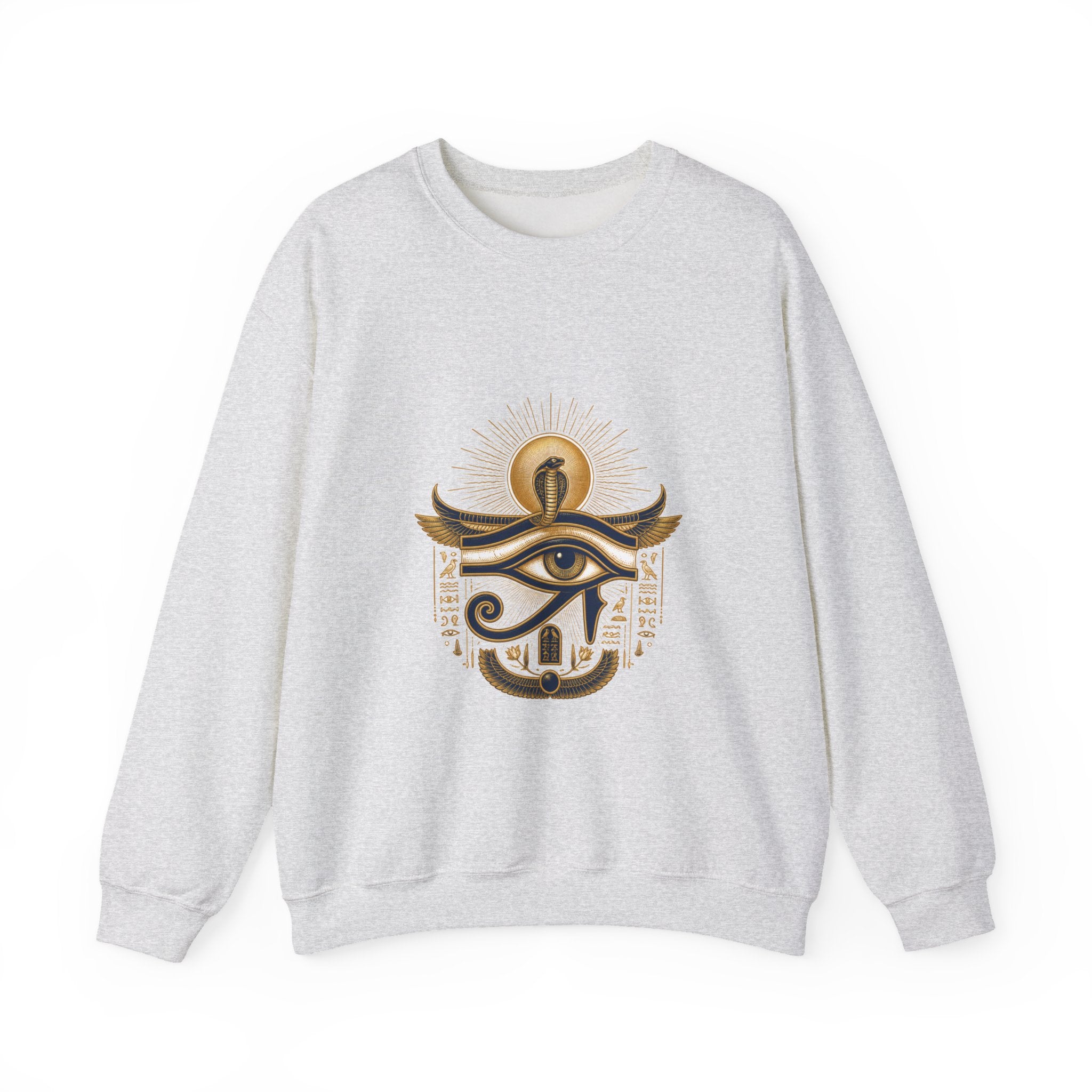 Matching Couple Sweatshirt - Eye of Ra & Horus Matching Couple Crewneck Sweatshirt Vintage Art His Hers Wedding Gift - Design A
