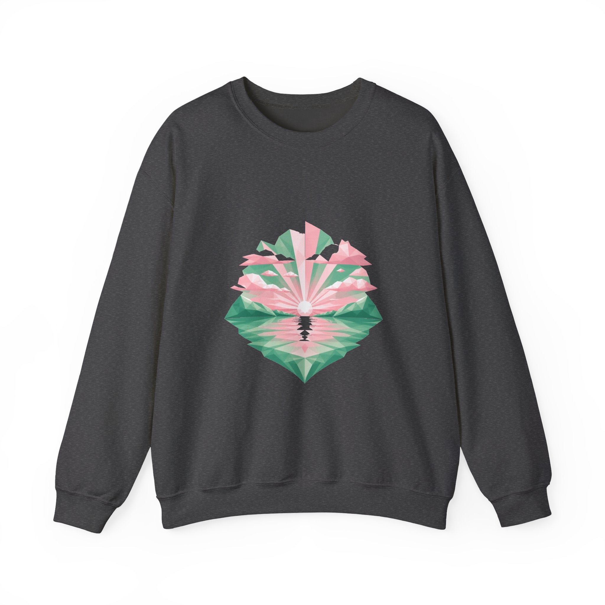Matching Couple Sweatshirt - Sunrise & Sunset Matching Couple Crewneck Sweatshirt Geometric Art His Hers Couple Gift - Design A
