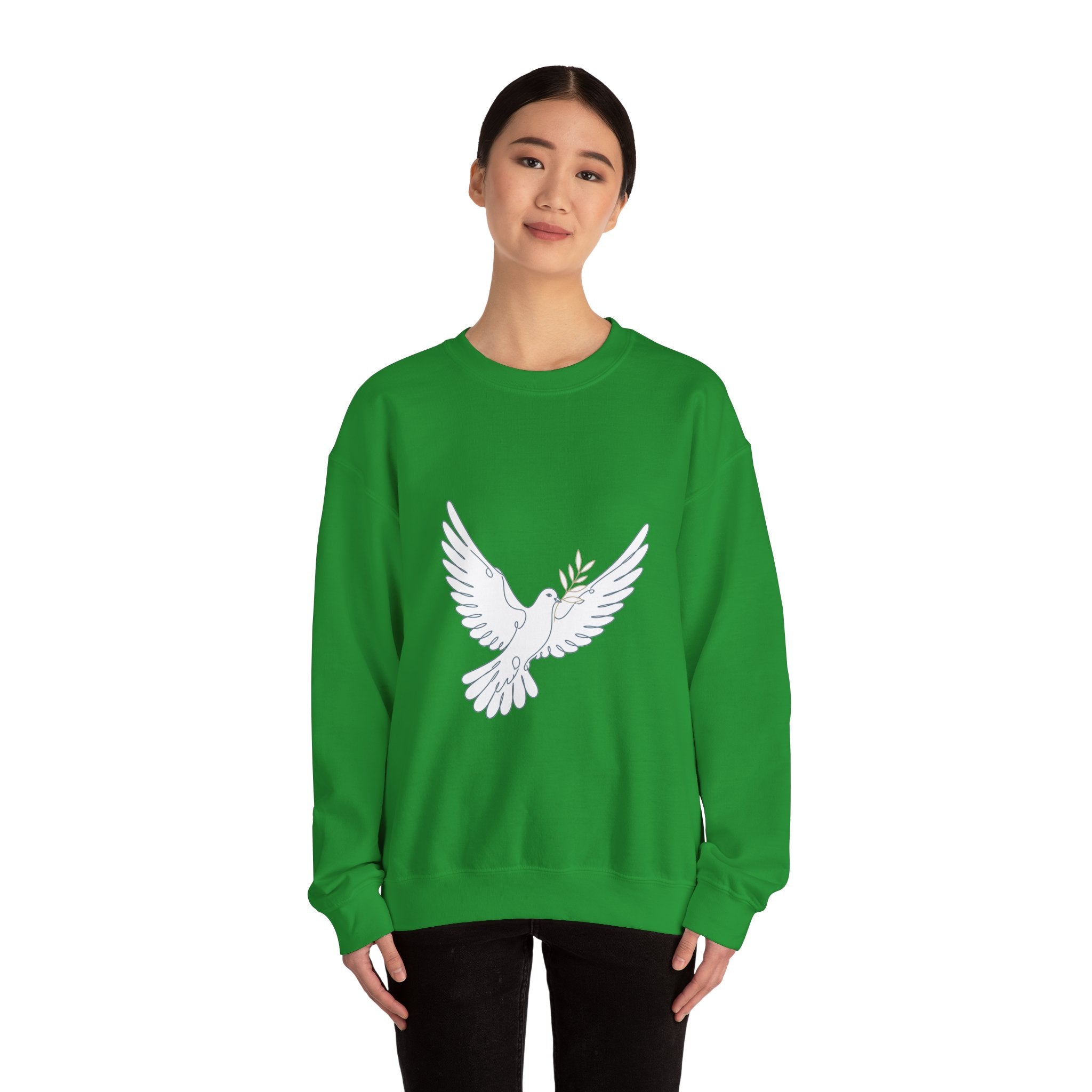 Matching Couple Sweatshirt - Wolf & Dove Matching Couple Comfort Colors Crew Minimalist Art His Hers Christmas Gift - Design B
