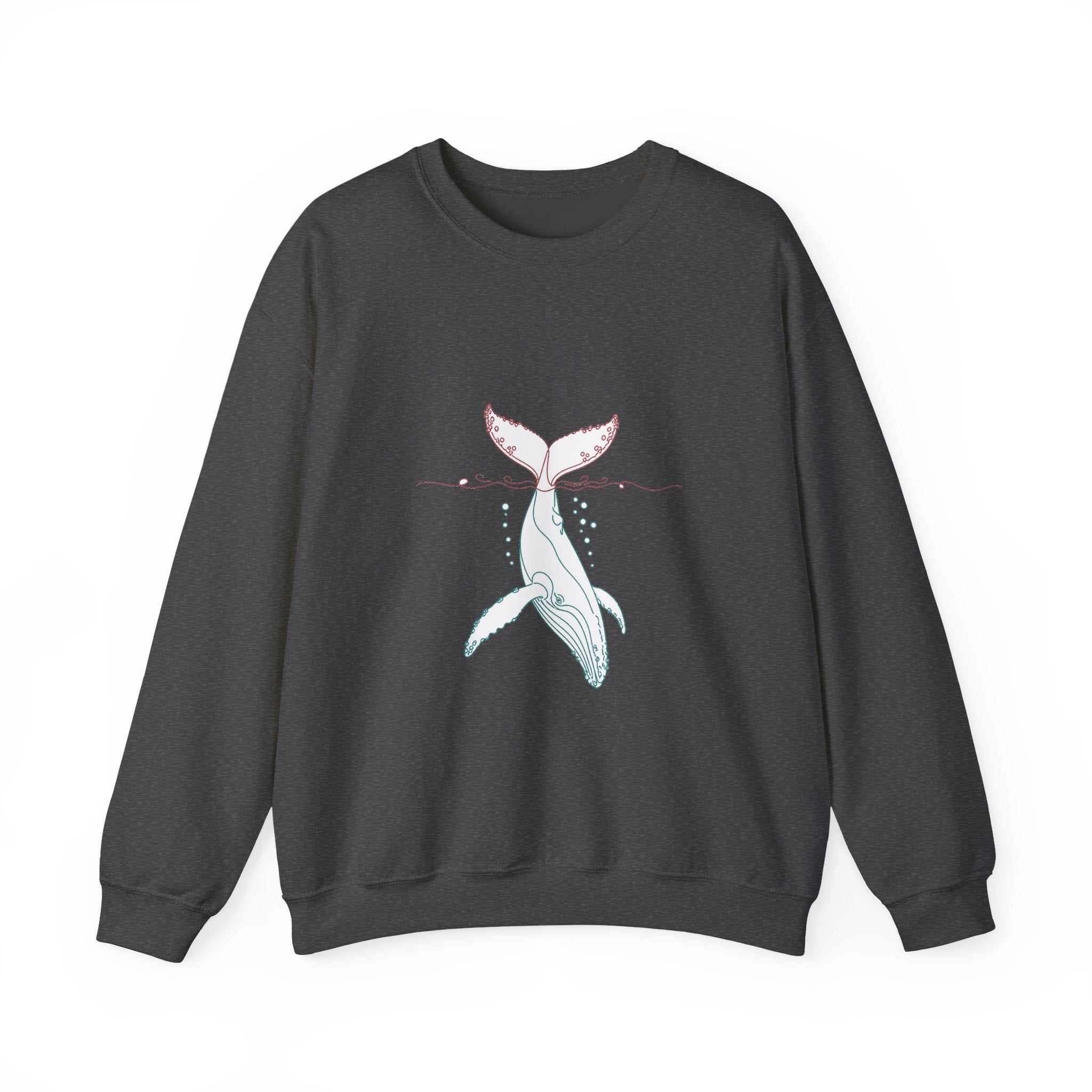 Matching Couple Sweatshirt - Eagle & Whale Matching Couple Crewneck Sweatshirt Minimalist Art His Hers Valentine Gift - Design B