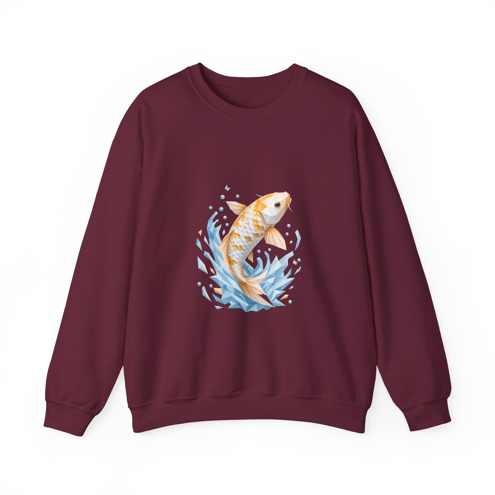 Matching Couple Sweatshirt - Koi Fish Yin Yang Matching Couple Premium Fleece Sweatshirt Geometric Art His Hers Love Gift - Design A