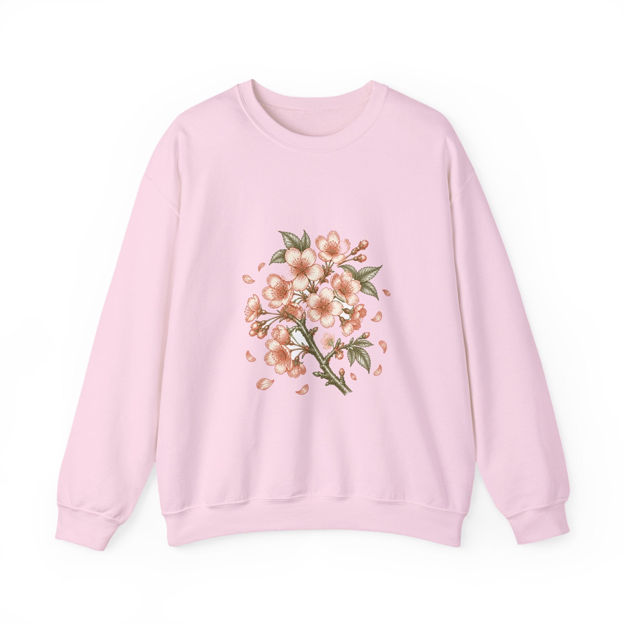Matching Couple Sweatshirt - Cherry Blossom & Maple Leaf Matching Couple Comfort Colors Crew Vintage Art His Hers Honeymoon Gift - Design A