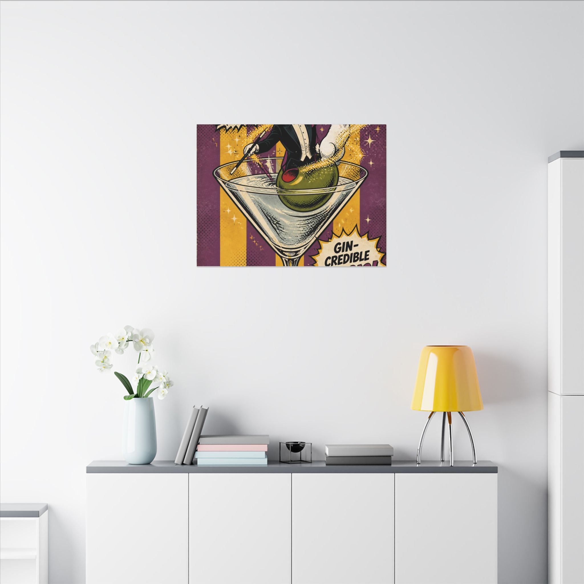 Martini Magician Wall Art Canvas 16×20 Pop Art Living Room Decor Maximalist Print