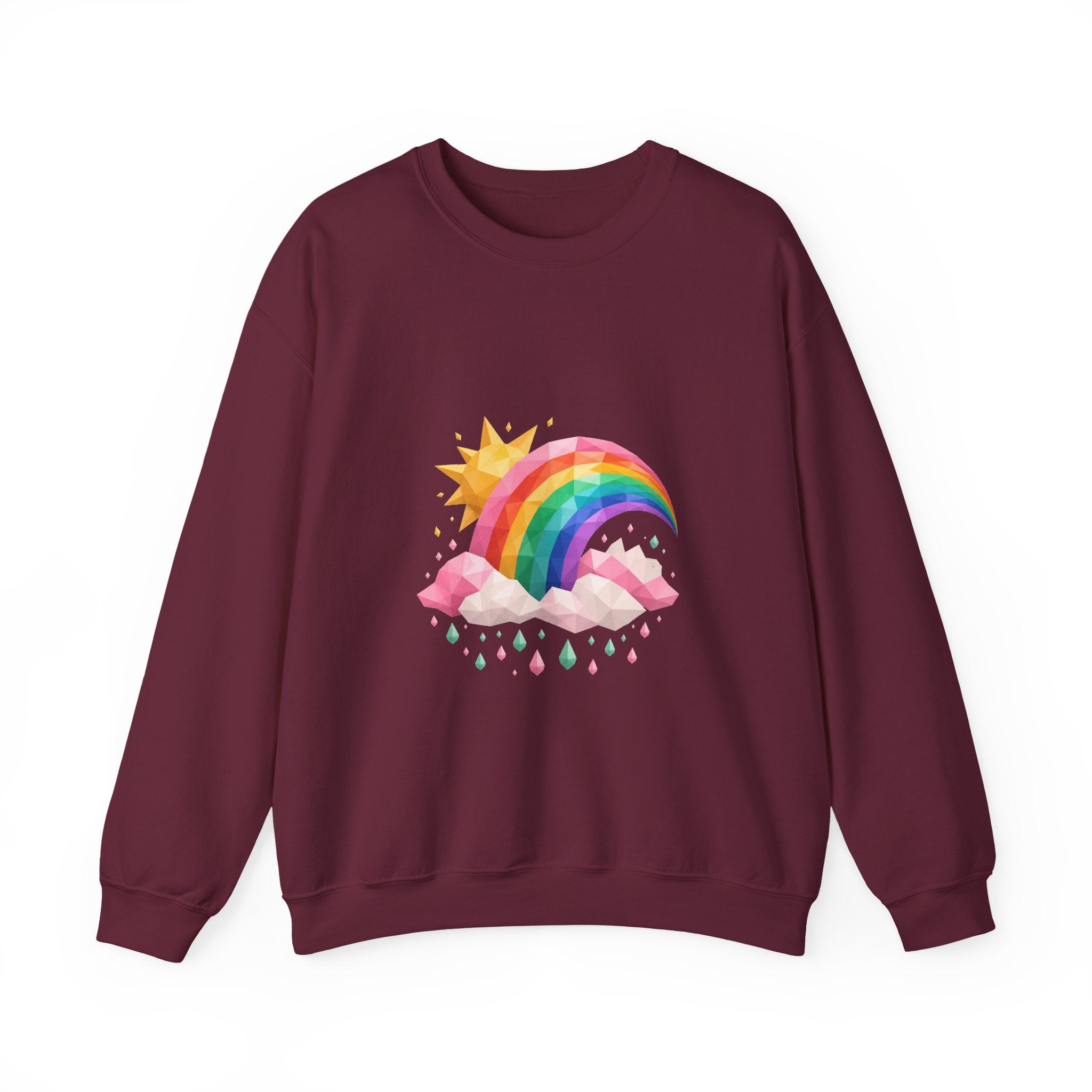 Matching Couple Sweatshirt - Storm & Rainbow Matching Couple Comfort Colors Crew Geometric Art His Hers Love Gift - Design B