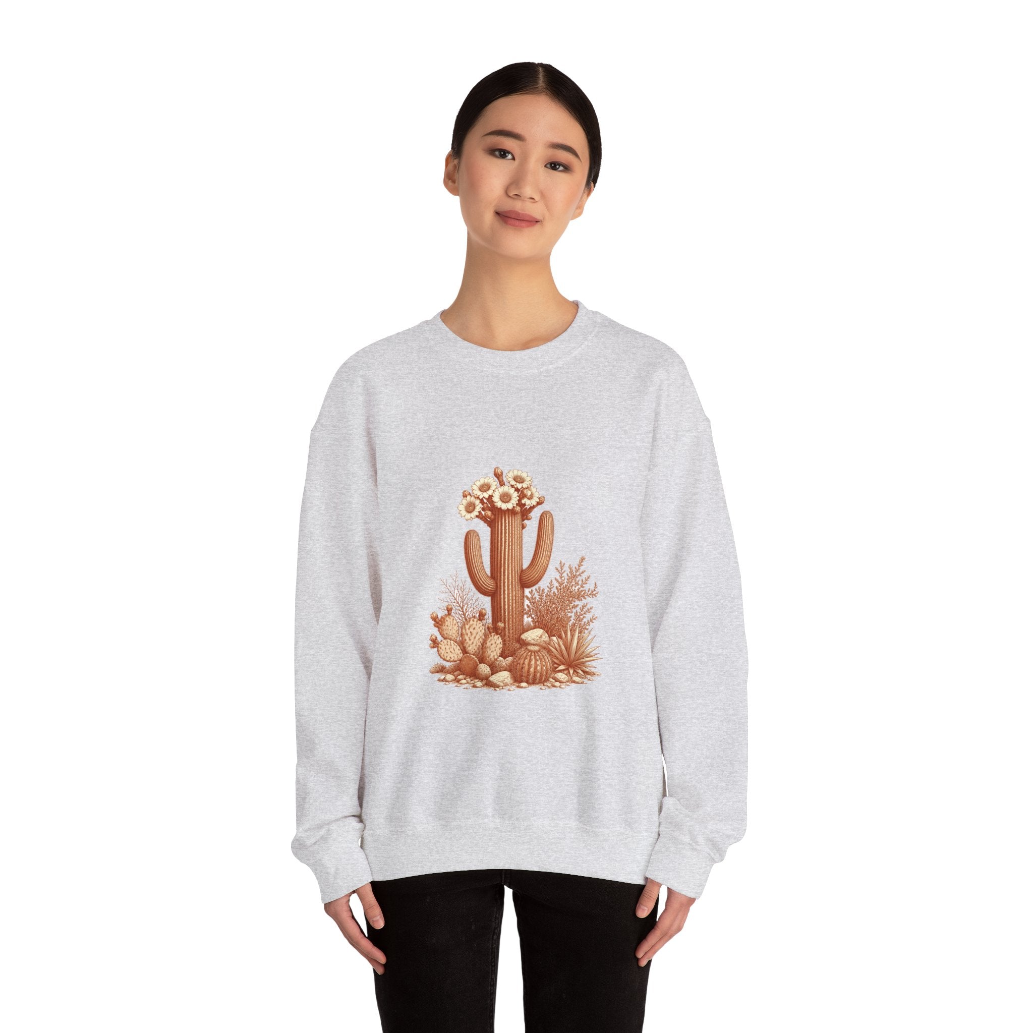 Matching Couple Sweatshirt - Desert & Rainforest Matching Couple Crewneck Sweatshirt Vintage Art His Hers Wedding Gift - Design A