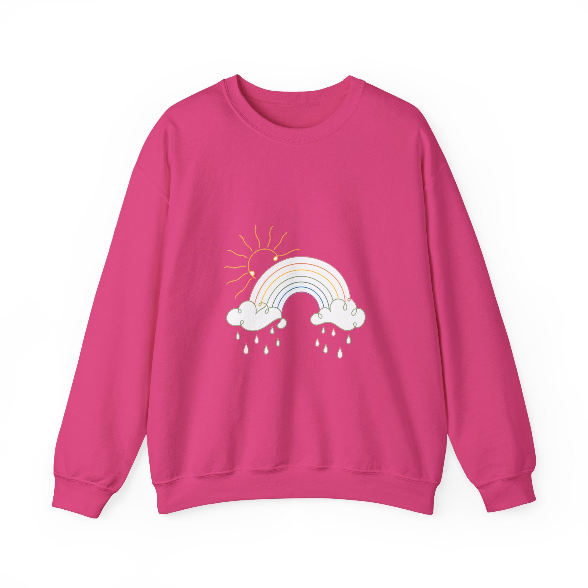 Matching Couple Sweatshirt - Storm & Rainbow Matching Couple Comfort Colors Crew Minimalist Art His Hers Christmas Gift - Design B