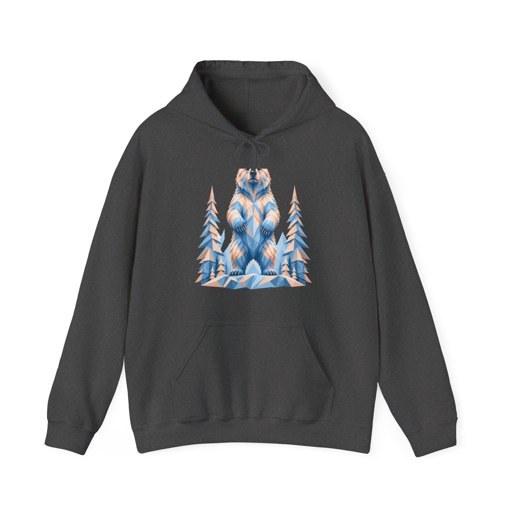 Matching Couple Sweatshirt - Bear & Deer Matching Couple Hooded Sweatshirt Geometric Art His Hers Couple Gift - Design A