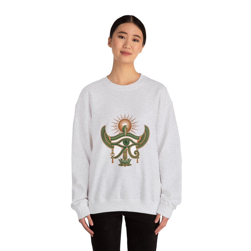 Matching Couple Sweatshirt - Eye of Ra & Horus Matching Couple Premium Fleece Sweatshirt Vintage Art His Hers Honeymoon Gift - Design A
