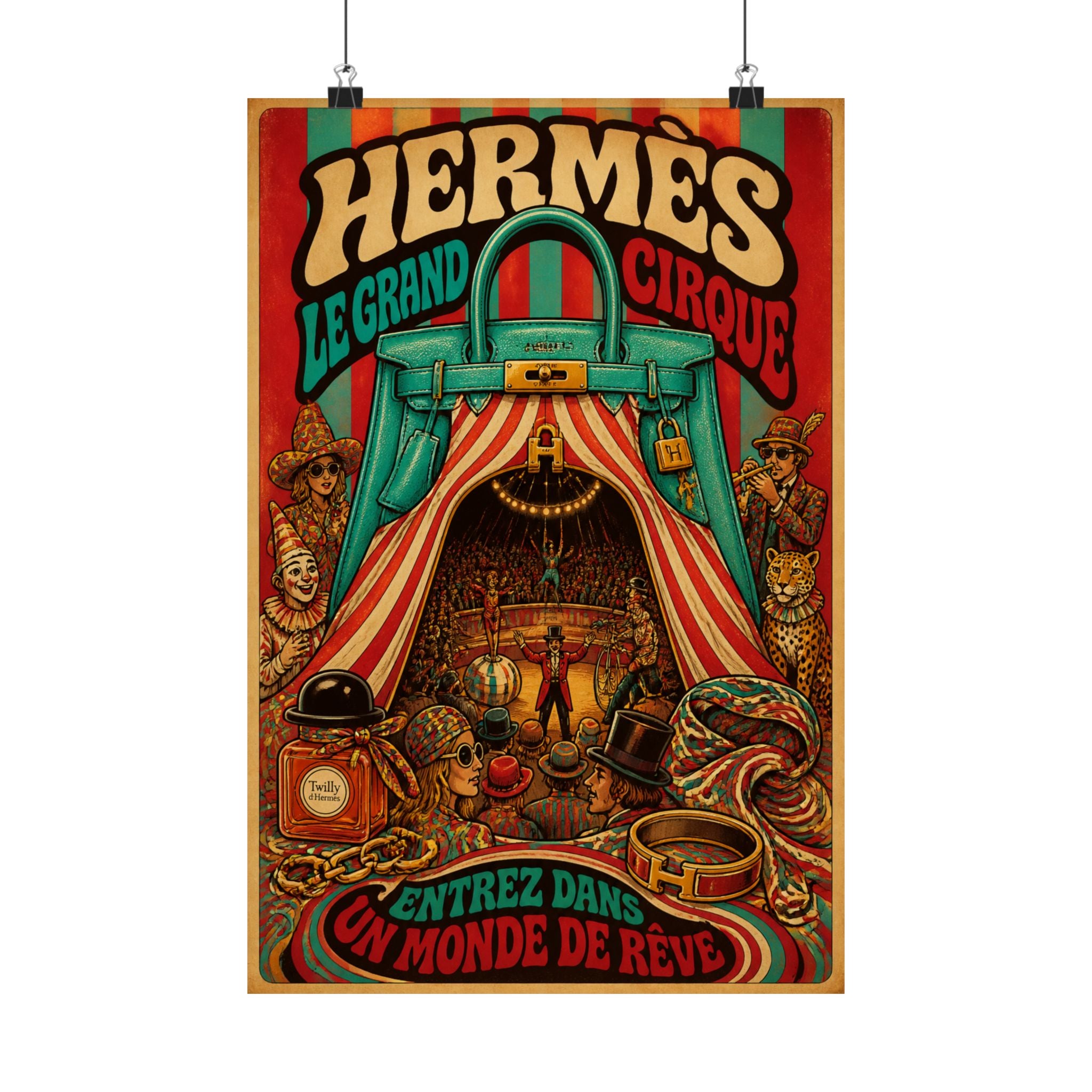 Handbag Big Top Wall Art Poster 18×24 Psychedelic Cafe Decor Maximalist Print
