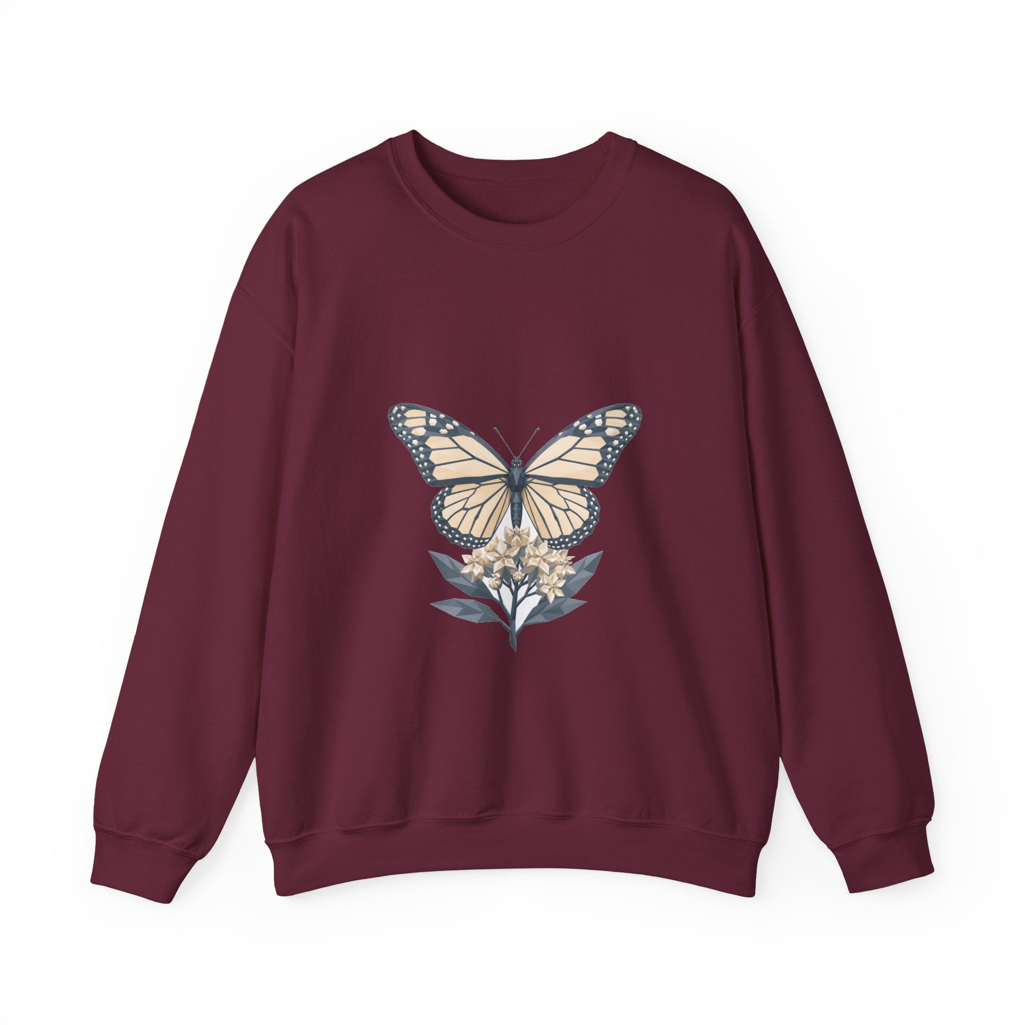 Matching Couple Sweatshirt - Butterfly & Moth Matching Couple Premium Fleece Sweatshirt Geometric Art His Hers Love Gift - Design A