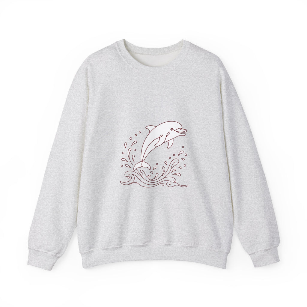 Matching Couple Sweatshirt - Shark & Dolphin Matching Couple Comfort Colors Crew Minimalist Art His Hers Christmas Gift - Design B