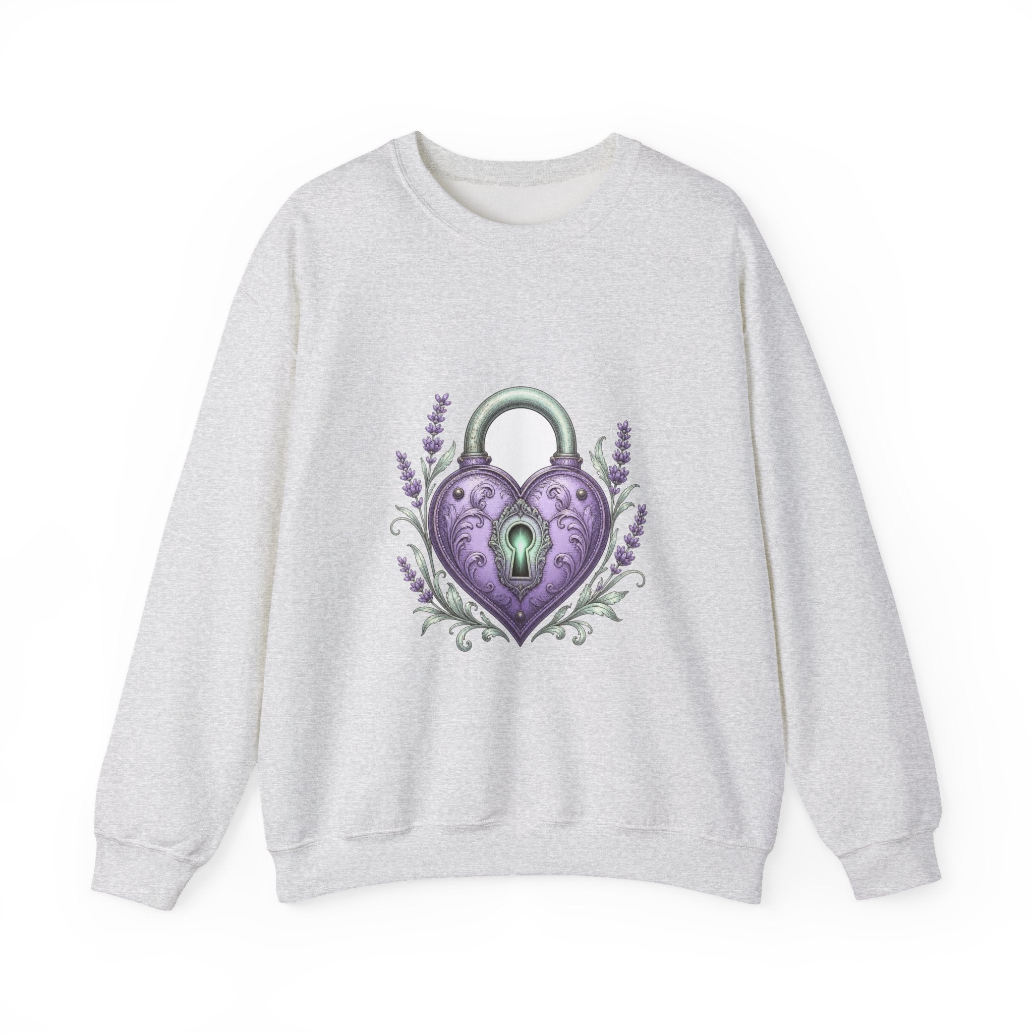 Matching Couple Sweatshirt - Key & Lock Matching Couple Comfort Colors Crew Vintage Art His Hers Honeymoon Gift - Design B