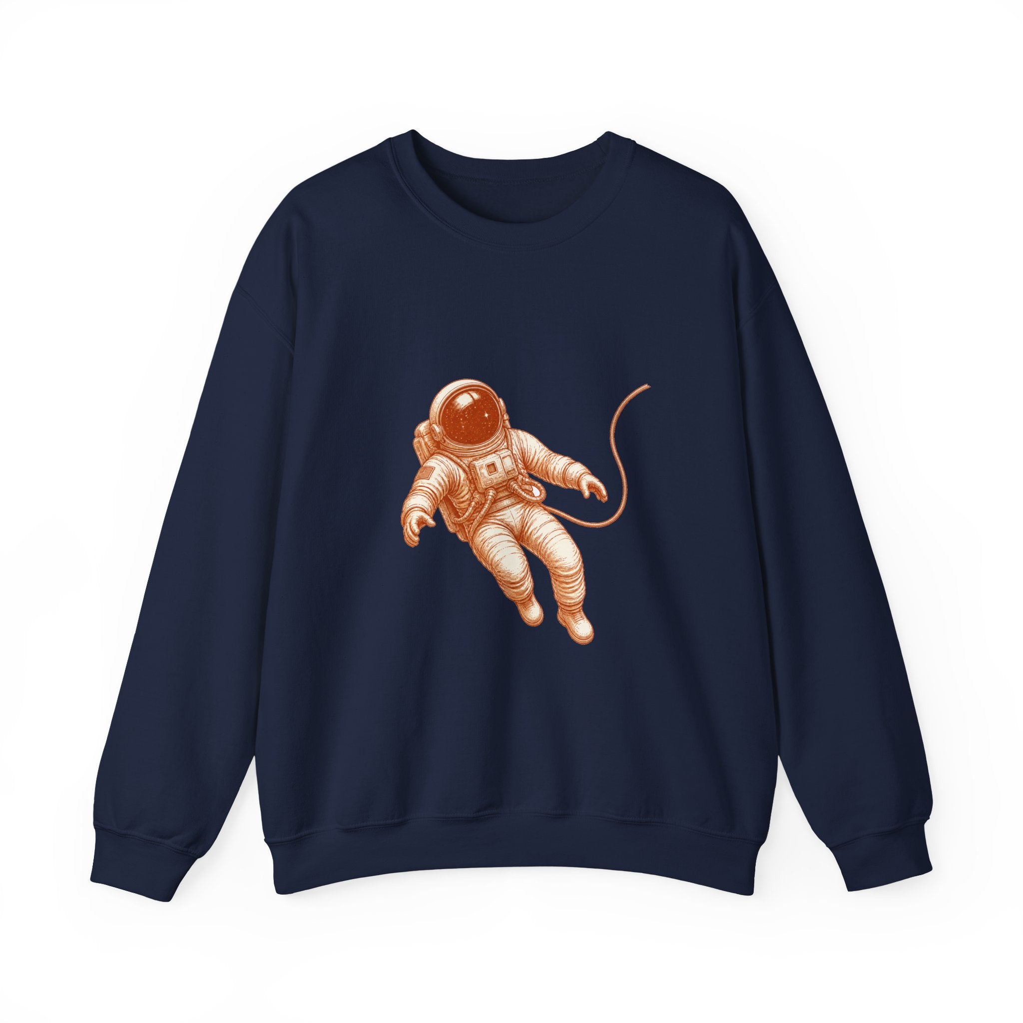 Matching Couple Sweatshirt - Astronaut & Planet Matching Couple Comfort Colors Crew Vintage Art His Hers Honeymoon Gift - Design A