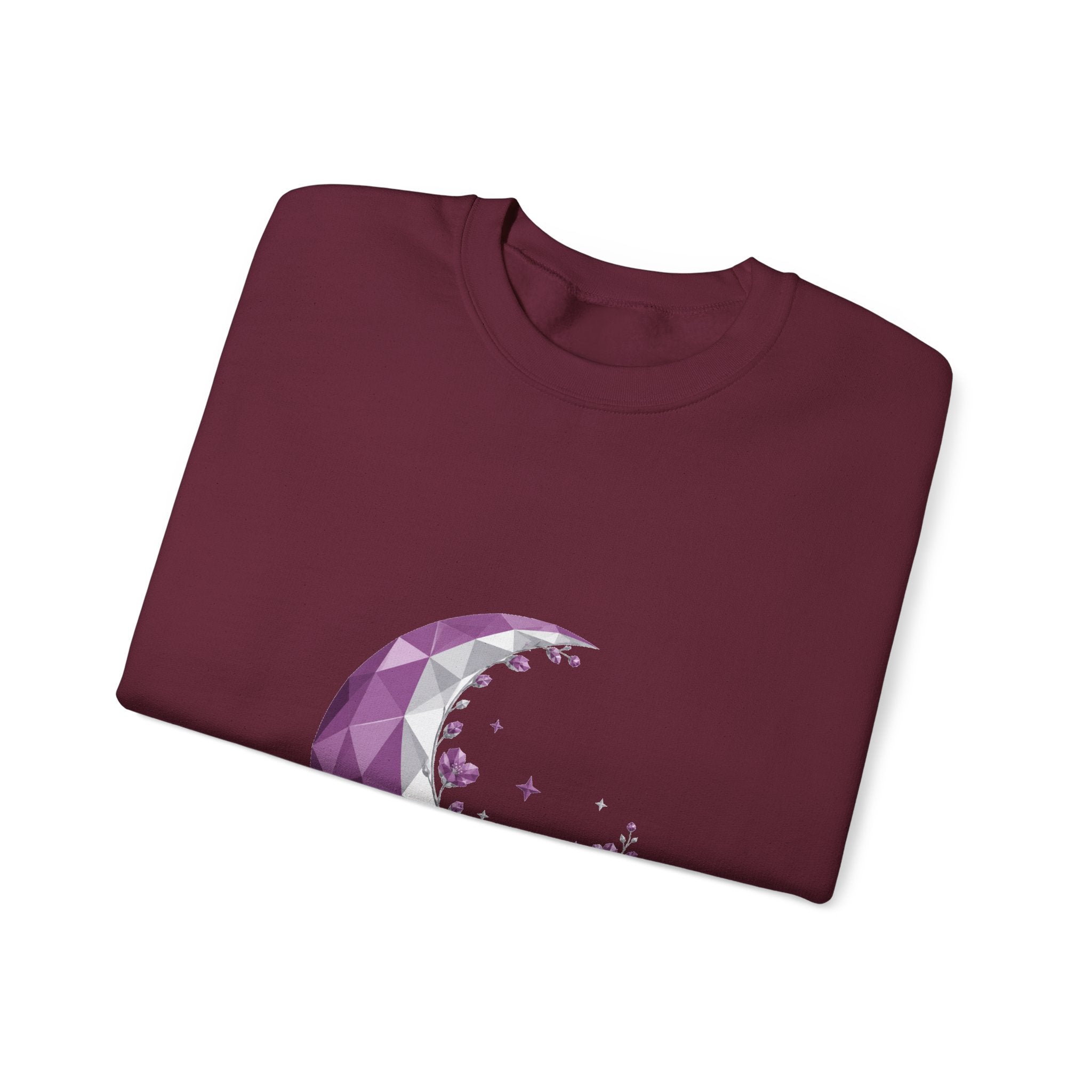 Matching Couple Sweatshirt - Waxing & Waning Moon Matching Couple Premium Fleece Sweatshirt Geometric Art His Hers Love Gift - Design A