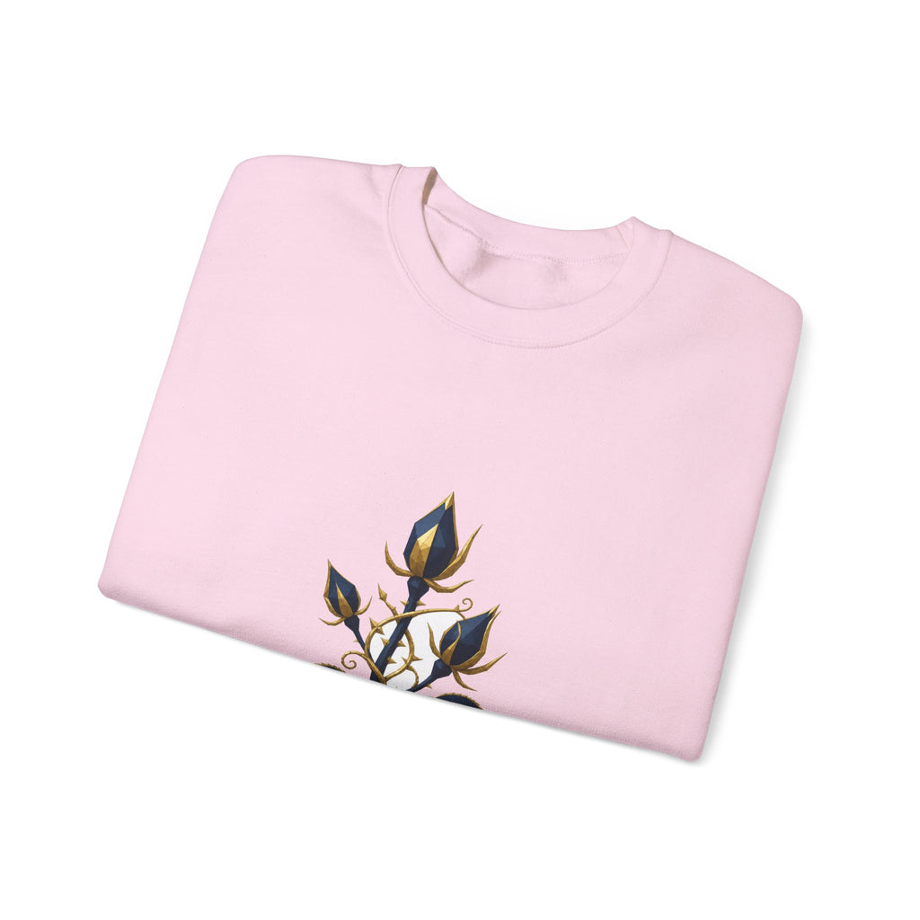 Matching Couple Sweatshirt - Rose & Thorn Matching Couple Crewneck Sweatshirt Geometric Art His Hers Couple Gift - Design B
