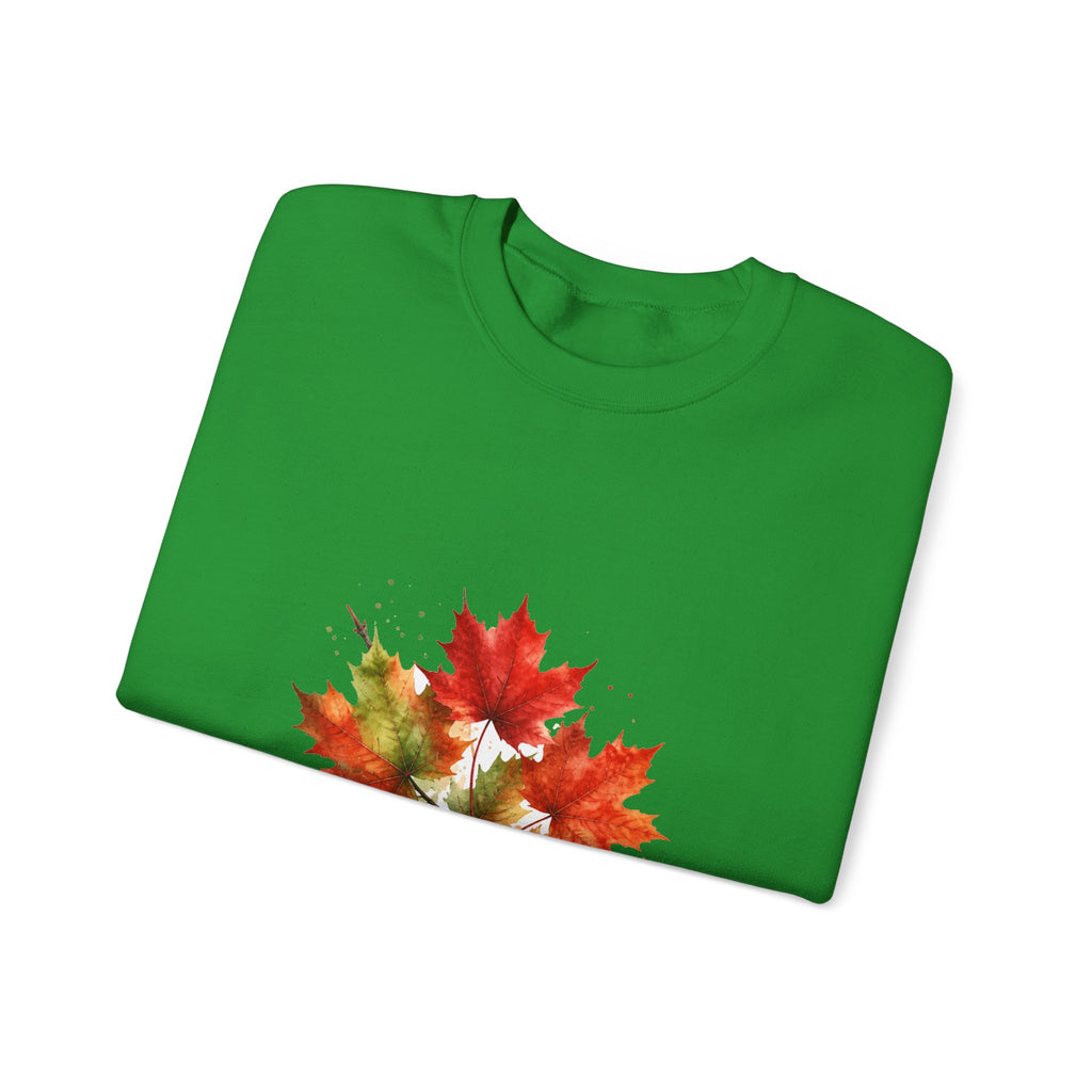 Matching Couple Sweatshirt - Cherry Blossom & Maple Leaf Matching Couple Comfort Colors Crew Watercolor Art His Hers Birthday Gift - Design B