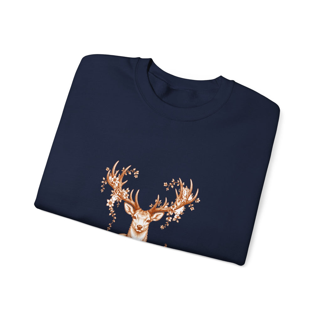 Matching Couple Sweatshirt - Bear & Deer Matching Couple Crewneck Sweatshirt Hand-Drawn Art His Hers Best Friend Gift - Design B