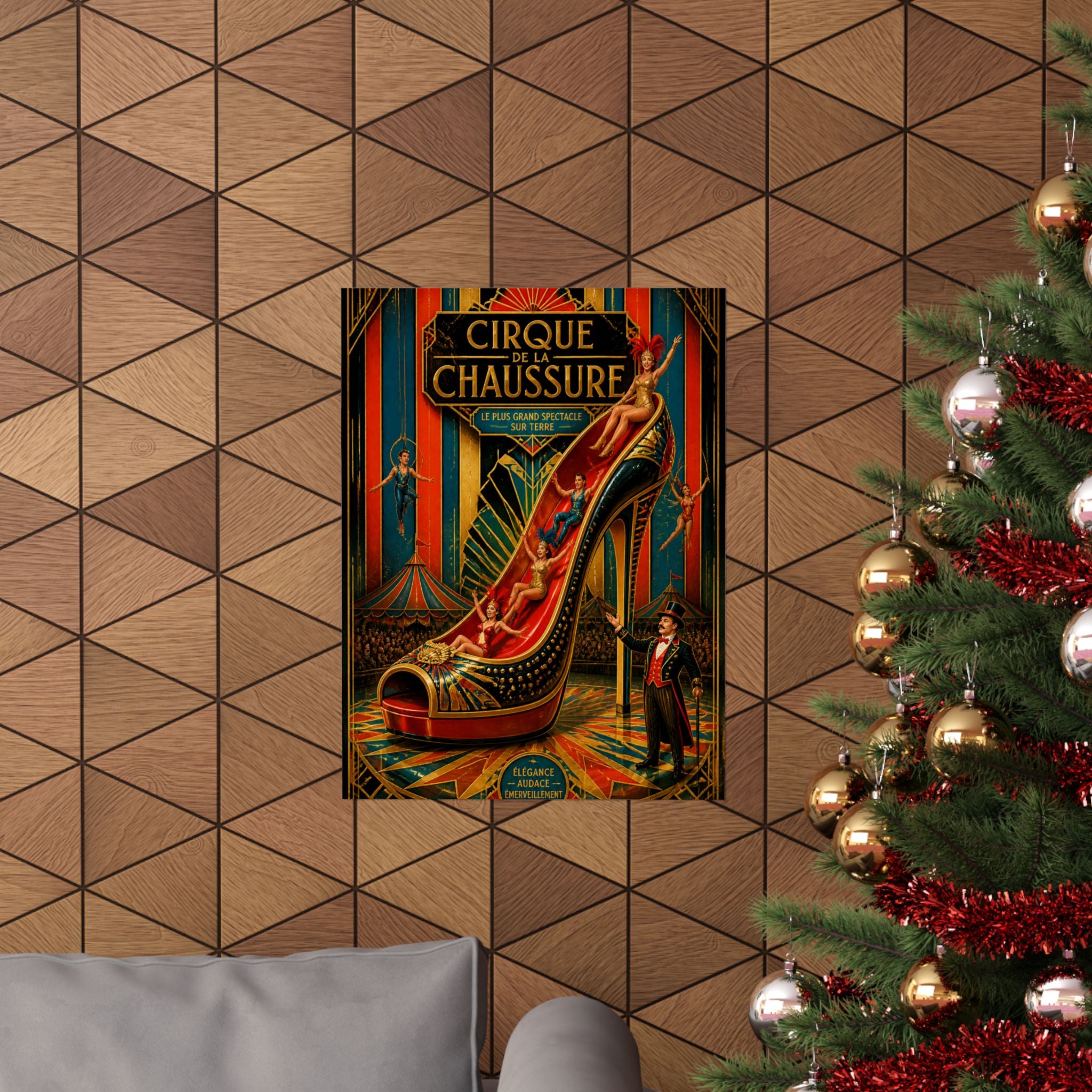 High Heel Slide Wall Art Poster 18×24 Art Deco Entryway Decor Maximalist Print