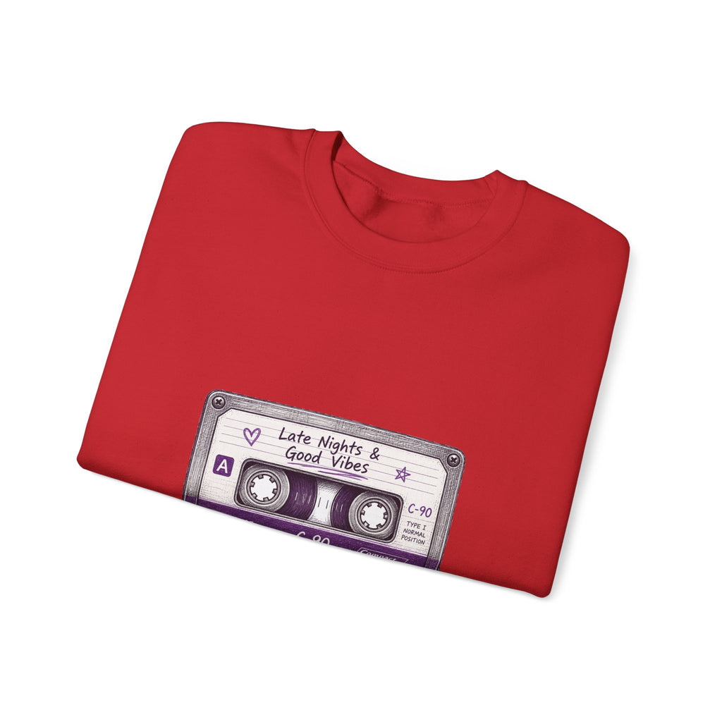 Matching Couple Sweatshirt - Vinyl & Cassette Matching Couple Crewneck Sweatshirt Hand-Drawn Art His Hers Best Friend Gift - Design B
