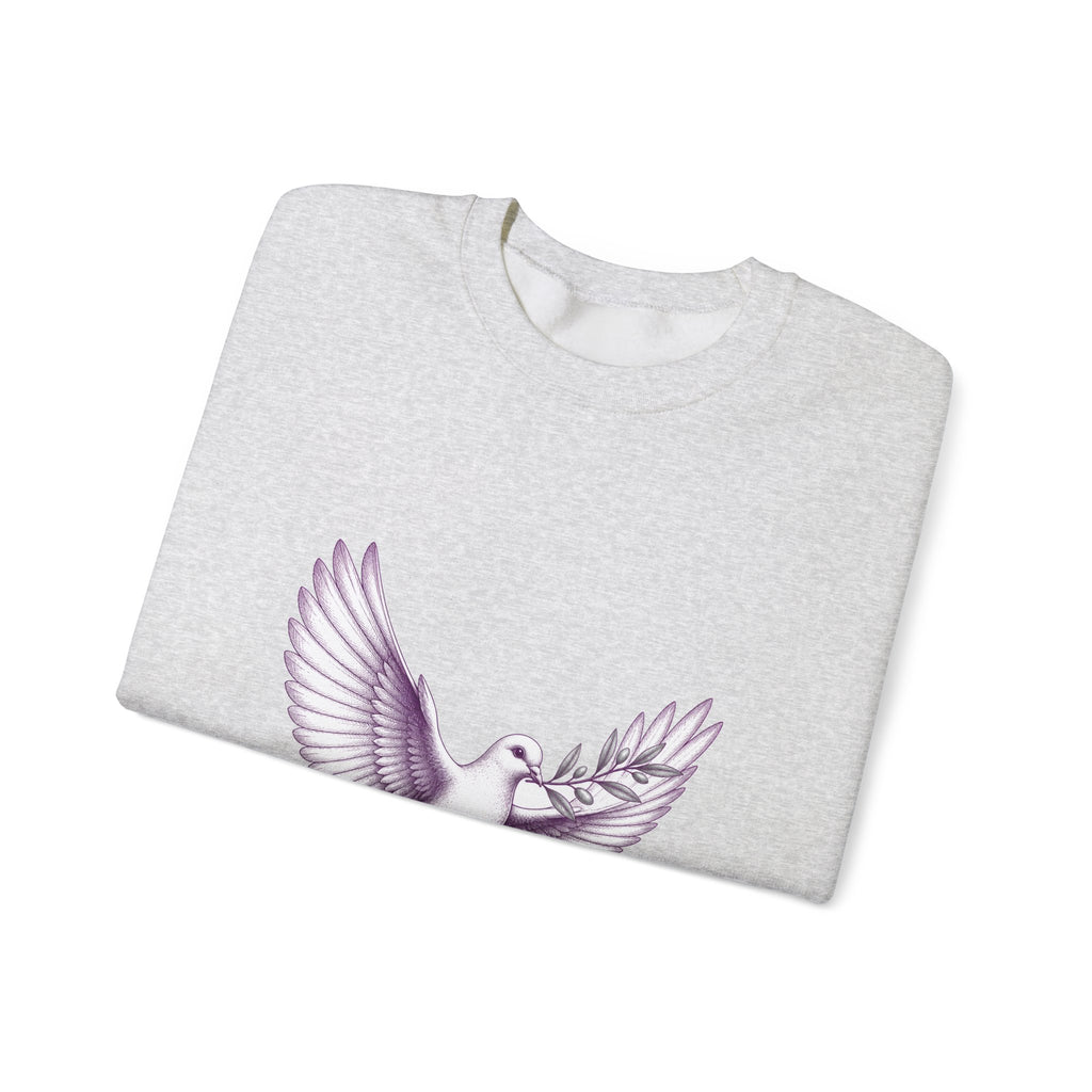 Matching Couple Sweatshirt - Wolf & Dove Matching Couple Comfort Colors Crew Hand-Drawn Art His Hers Anniversary Gift - Design B