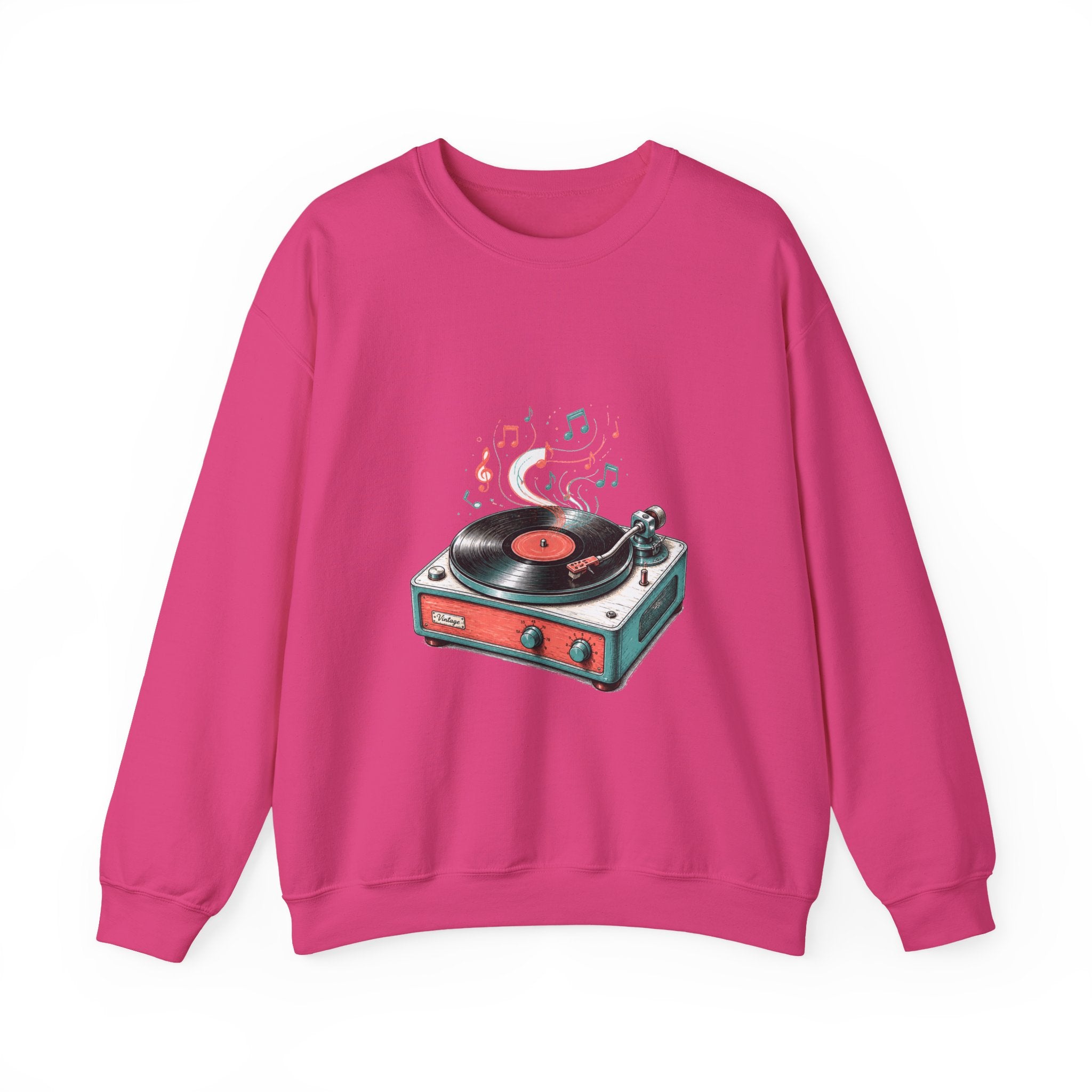 Matching Couple Sweatshirt - Vinyl & Cassette Matching Couple Comfort Colors Crew Hand-Drawn Art His Hers Anniversary Gift - Design A