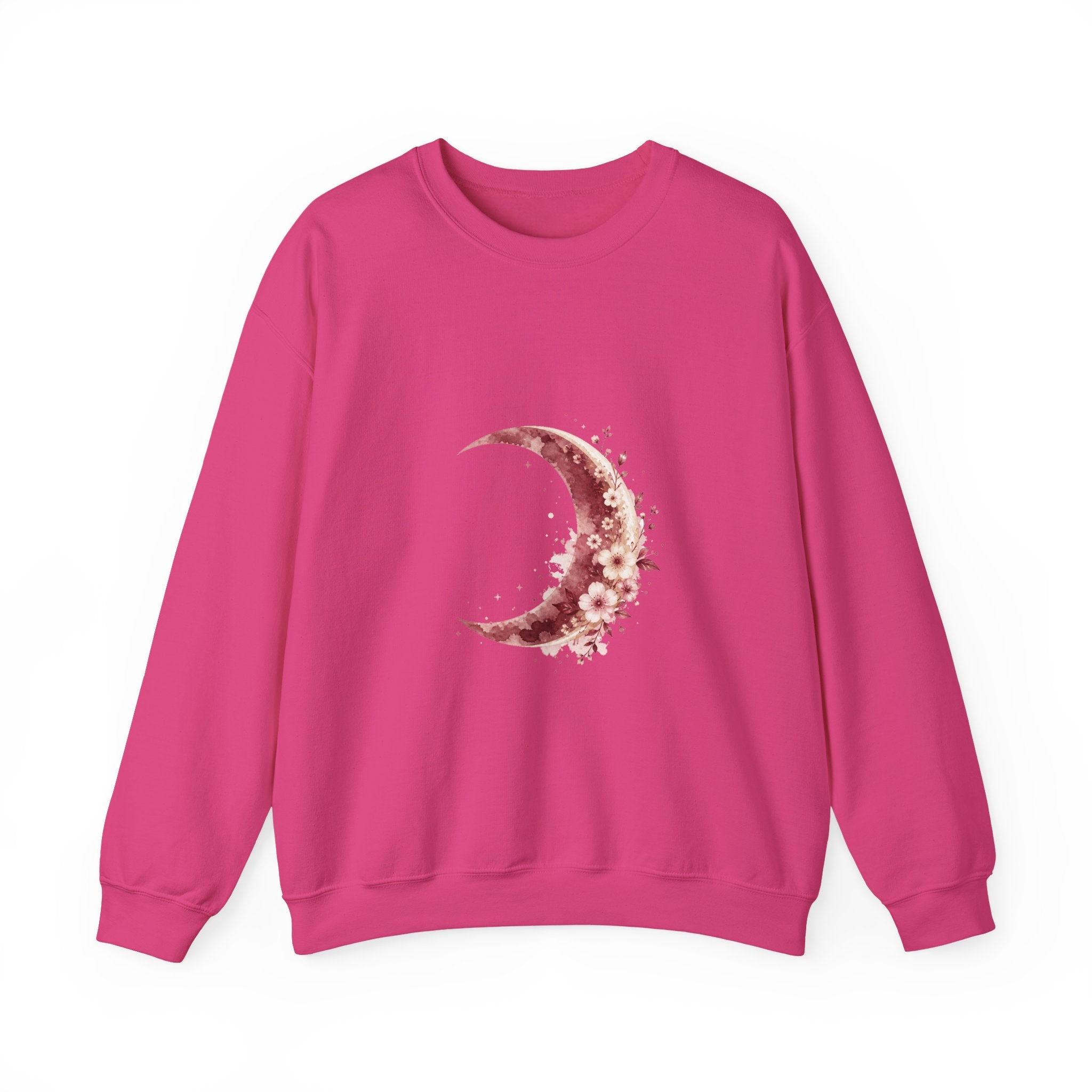 Matching Couple Sweatshirt - Waxing & Waning Moon Matching Couple Premium Fleece Sweatshirt Watercolor Art His Hers Birthday Gift - Design A
