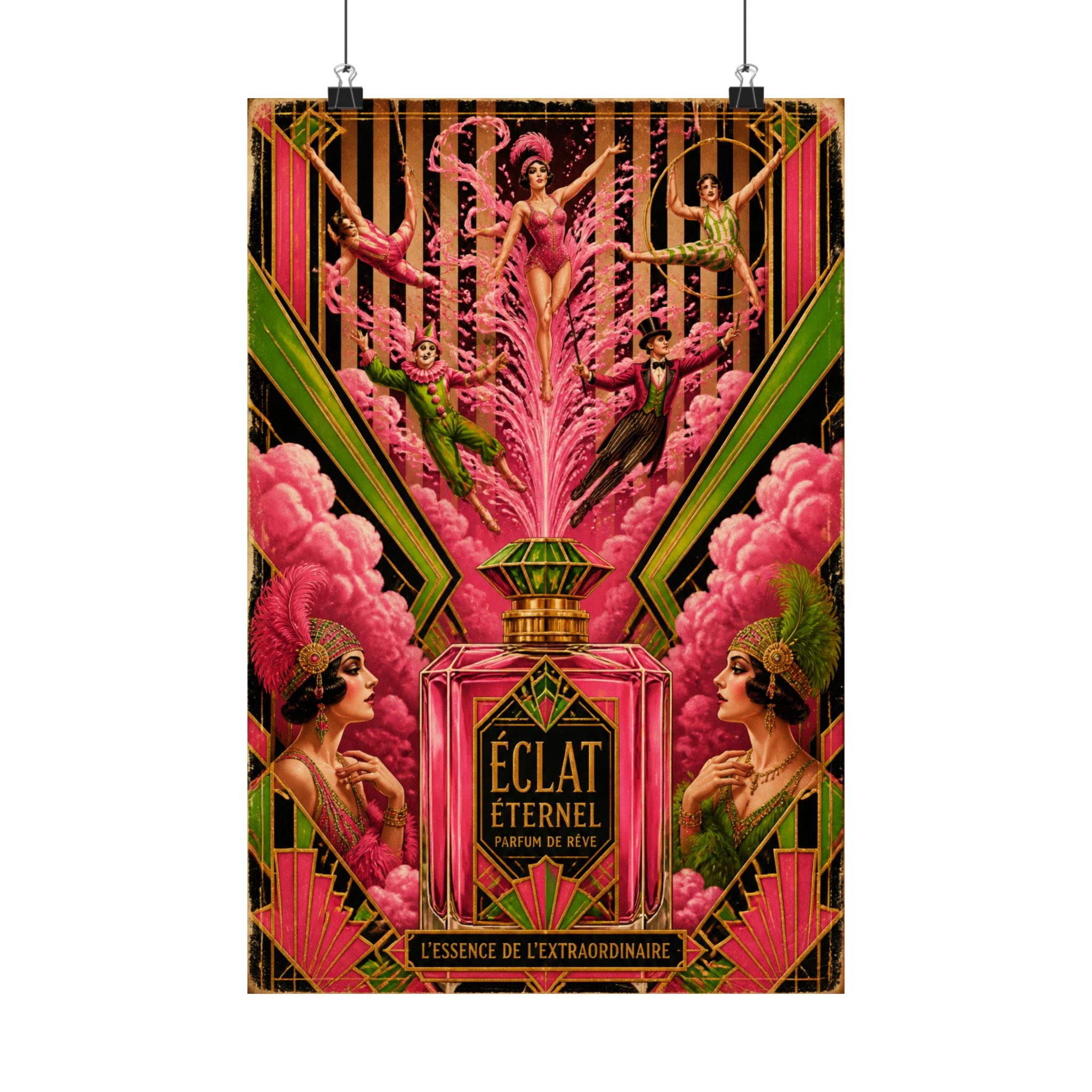 Perfume Bottle Fountain Wall Art Poster 18×24 Art Deco Entryway Decor Maximalist Print
