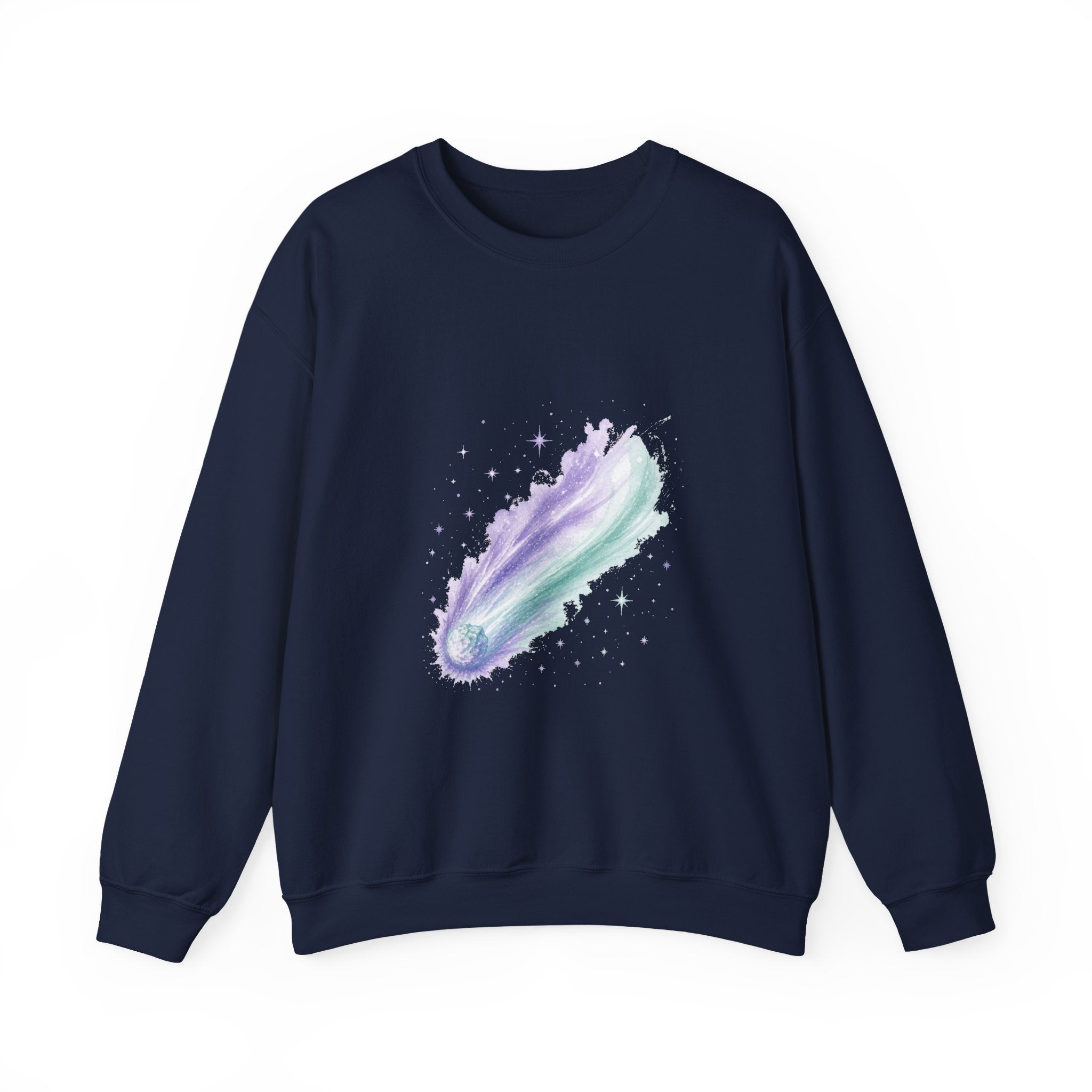 Matching Couple Sweatshirt - Comet & Asteroid Matching Couple Premium Fleece Sweatshirt Watercolor Art His Hers Birthday Gift - Design A