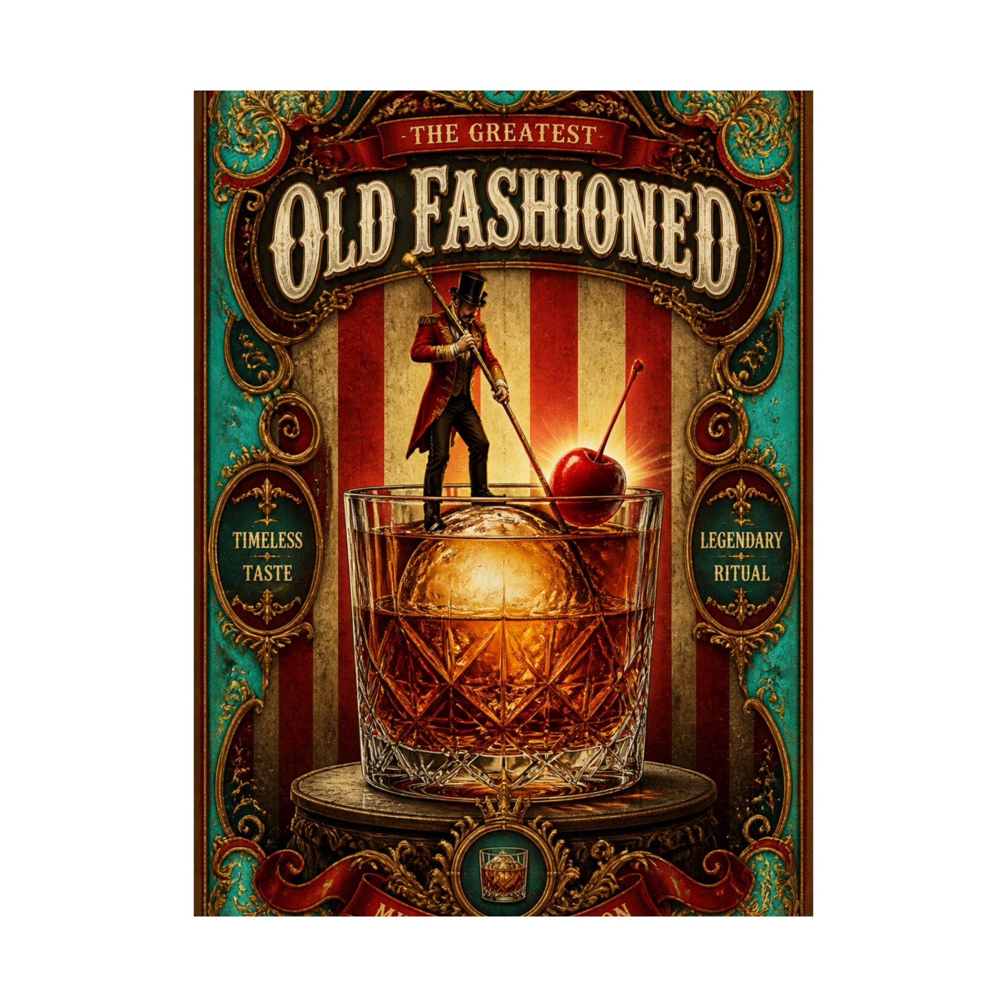 Old Fashioned Ringmaster Wall Art Poster 24×36 Baroque Studio Decor Maximalist Print
