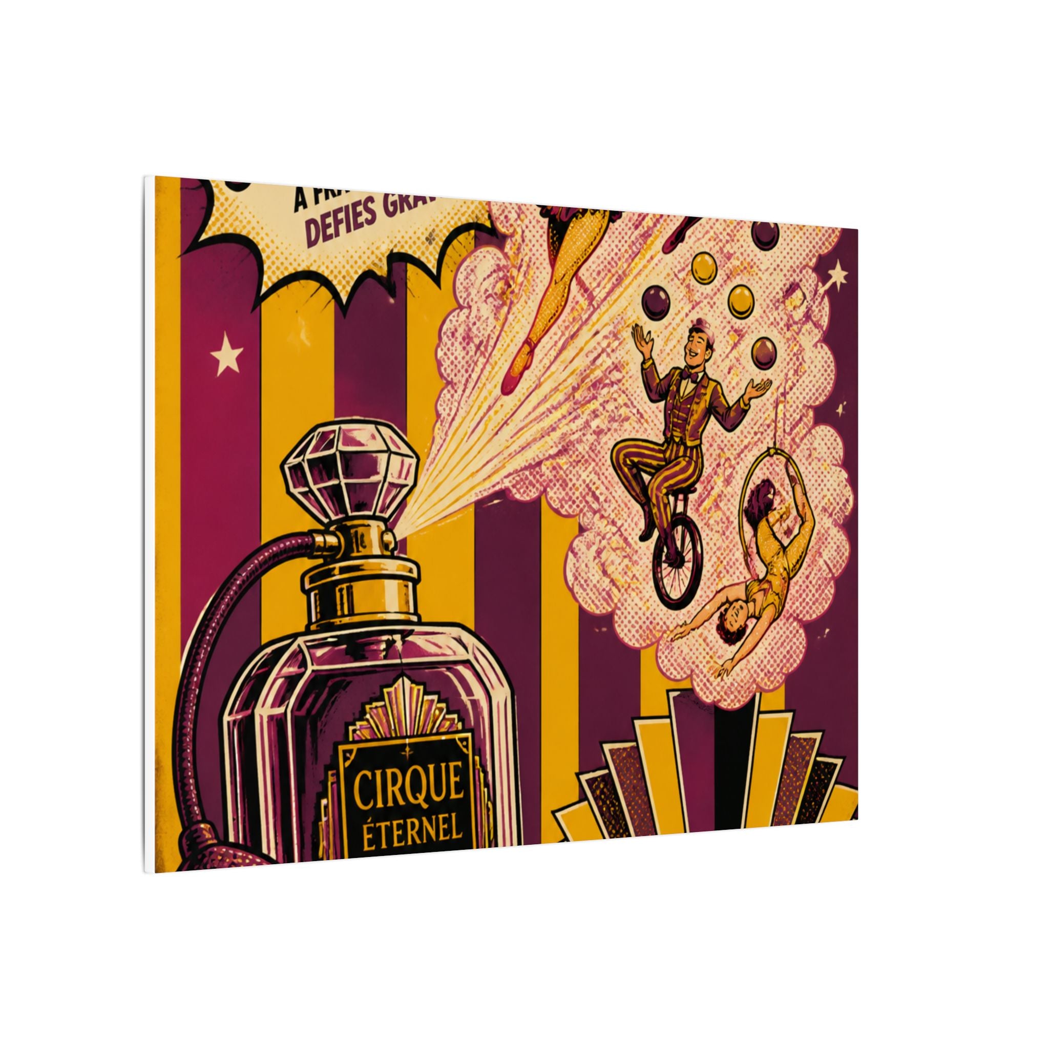 Perfume Bottle Fountain Wall Art Canvas 24×36 Pop Art Restaurant Decor Maximalist Print
