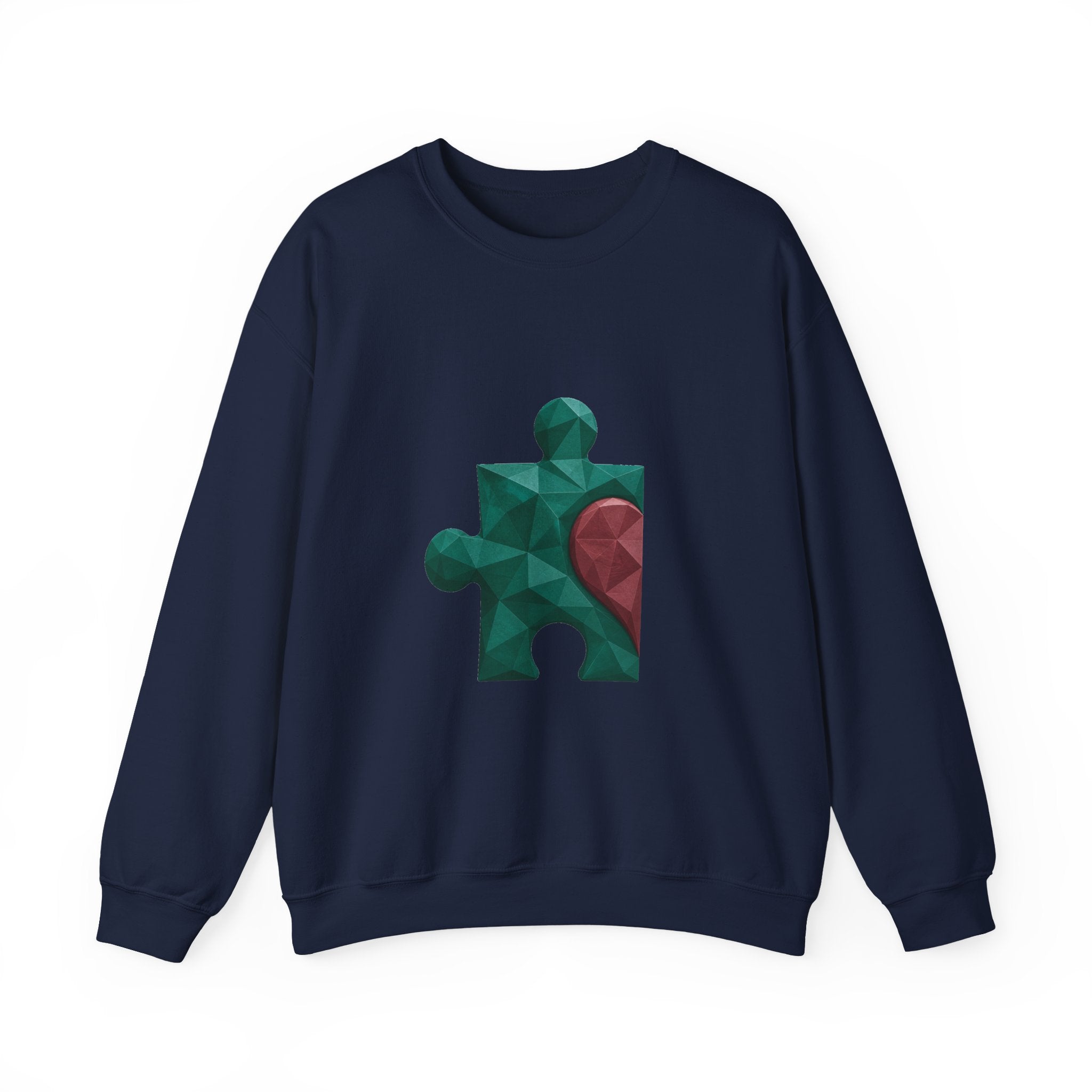 Matching Couple Sweatshirt - Puzzle Pieces Matching Couple Premium Fleece Sweatshirt Geometric Art His Hers Love Gift - Design A