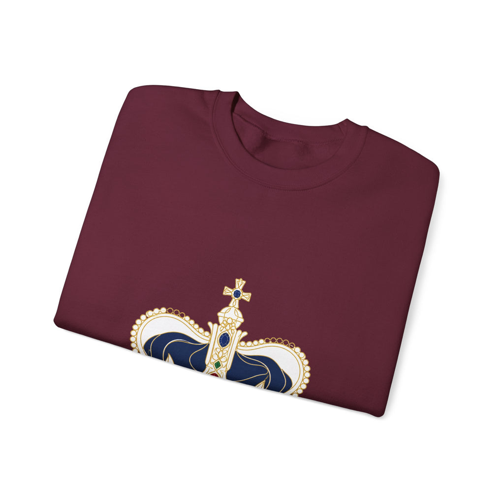 Matching Couple Sweatshirt - Crown & Shield Matching Couple Crewneck Sweatshirt Minimalist Art His Hers Valentine Gift - Design A