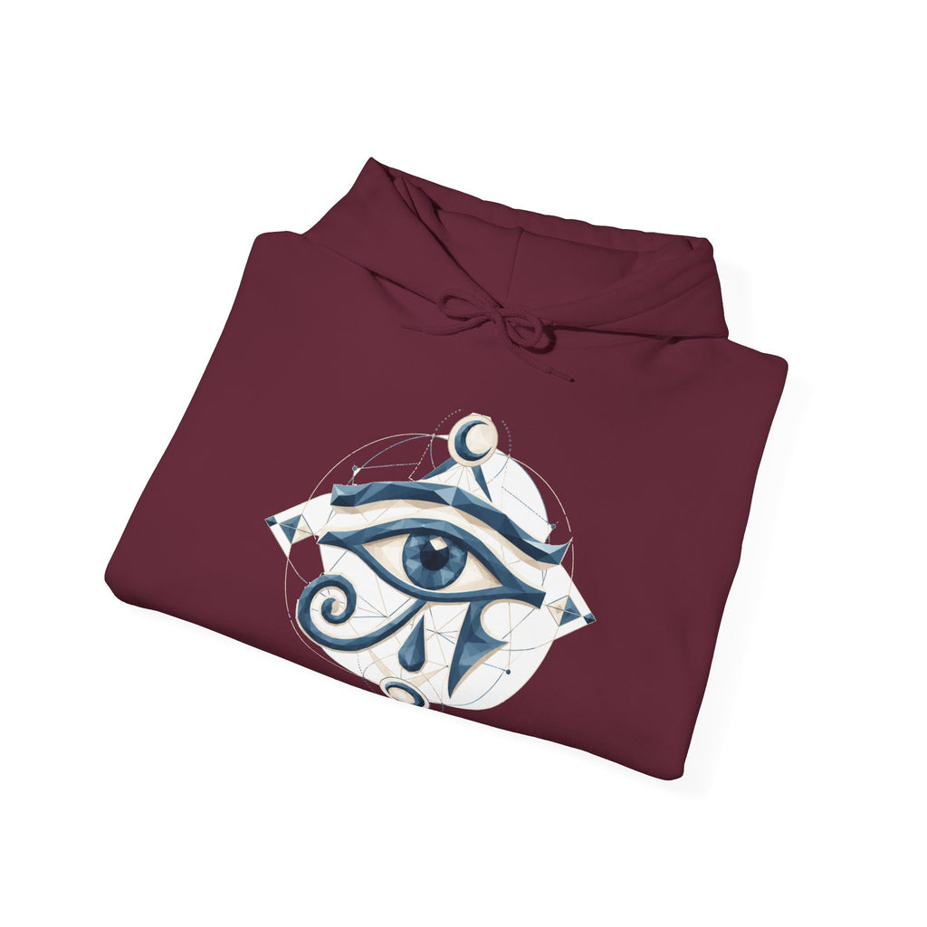 Matching Couple Sweatshirt - Eye of Ra & Horus Matching Couple Hooded Sweatshirt Geometric Art His Hers Couple Gift - Design B