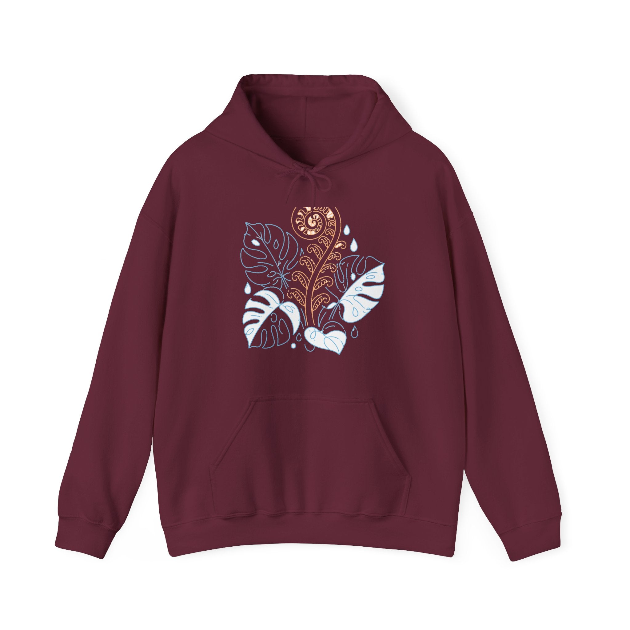 Matching Couple Sweatshirt - Desert & Rainforest Matching Couple Hooded Sweatshirt Minimalist Art His Hers Valentine Gift - Design B