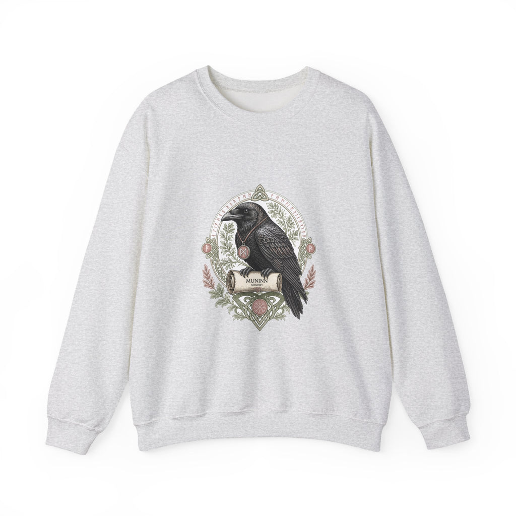 Matching Couple Sweatshirt - Huginn & Muninn Matching Couple Crewneck Sweatshirt Vintage Art His Hers Wedding Gift - Design B