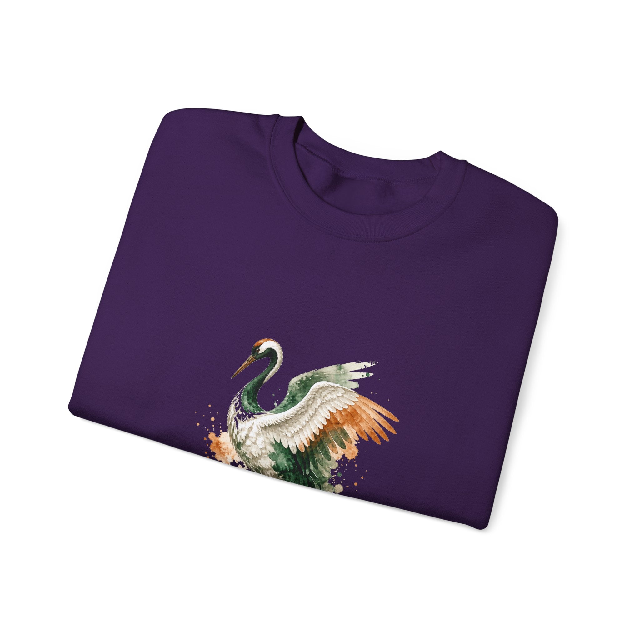 Matching Couple Sweatshirt - Tiger & Crane Matching Couple Premium Fleece Sweatshirt Watercolor Art His Hers Birthday Gift - Design B