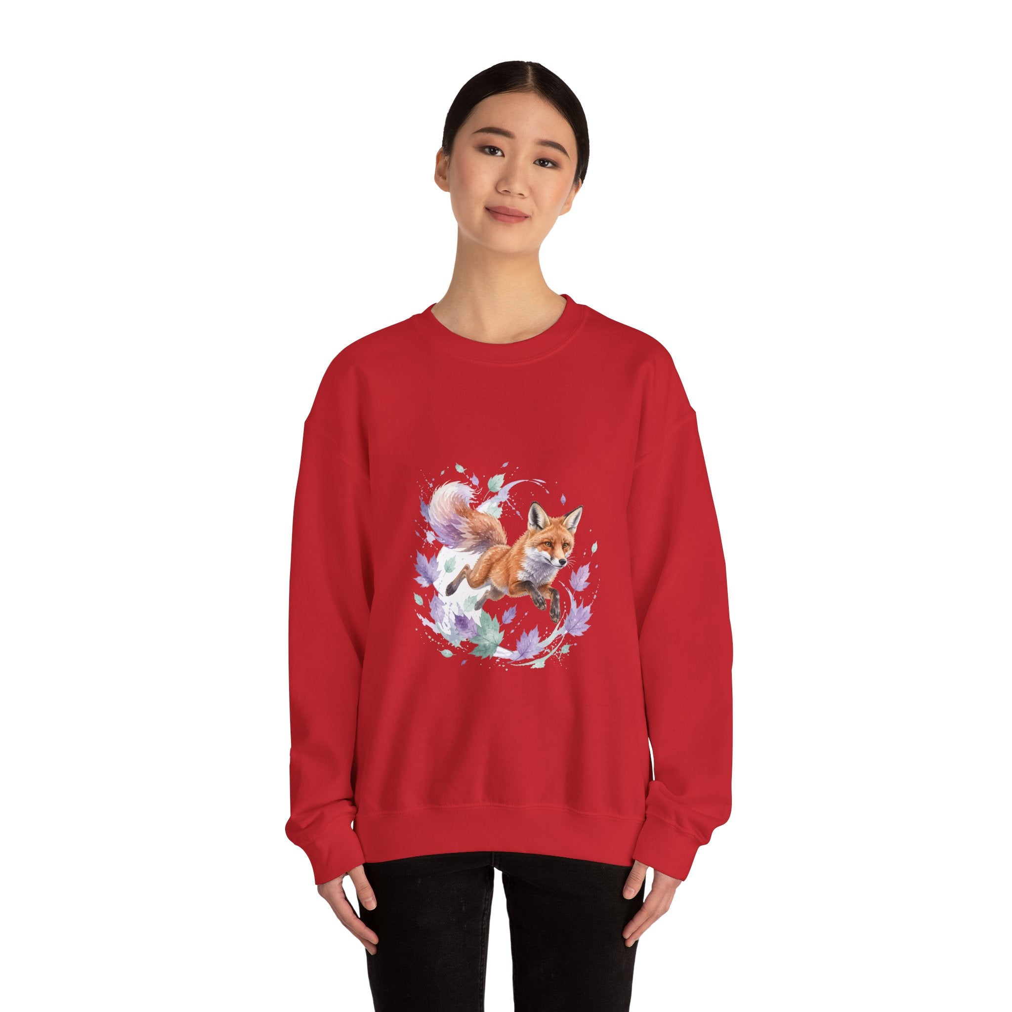 Matching Couple Sweatshirt - Fox & Rabbit Matching Couple Crewneck Sweatshirt Watercolor Art His Hers Engagement Gift - Design A