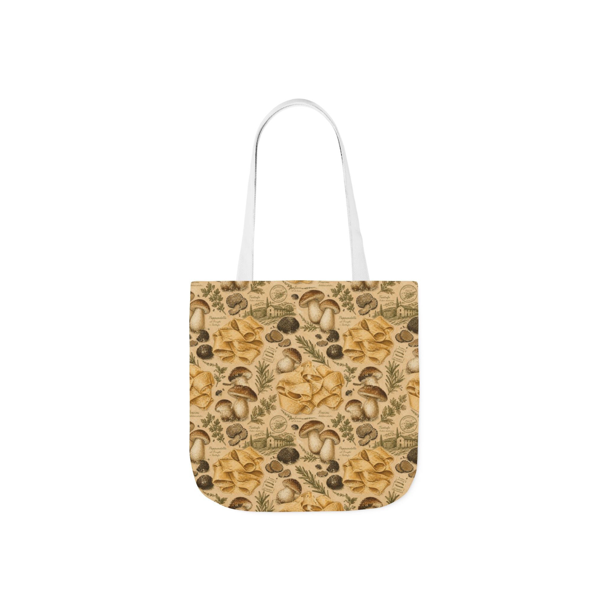 Pappardelle Ribbons Canvas Tote Bag Mediterranean Kitchen Botanical Design Italian Cottagecore Gift
