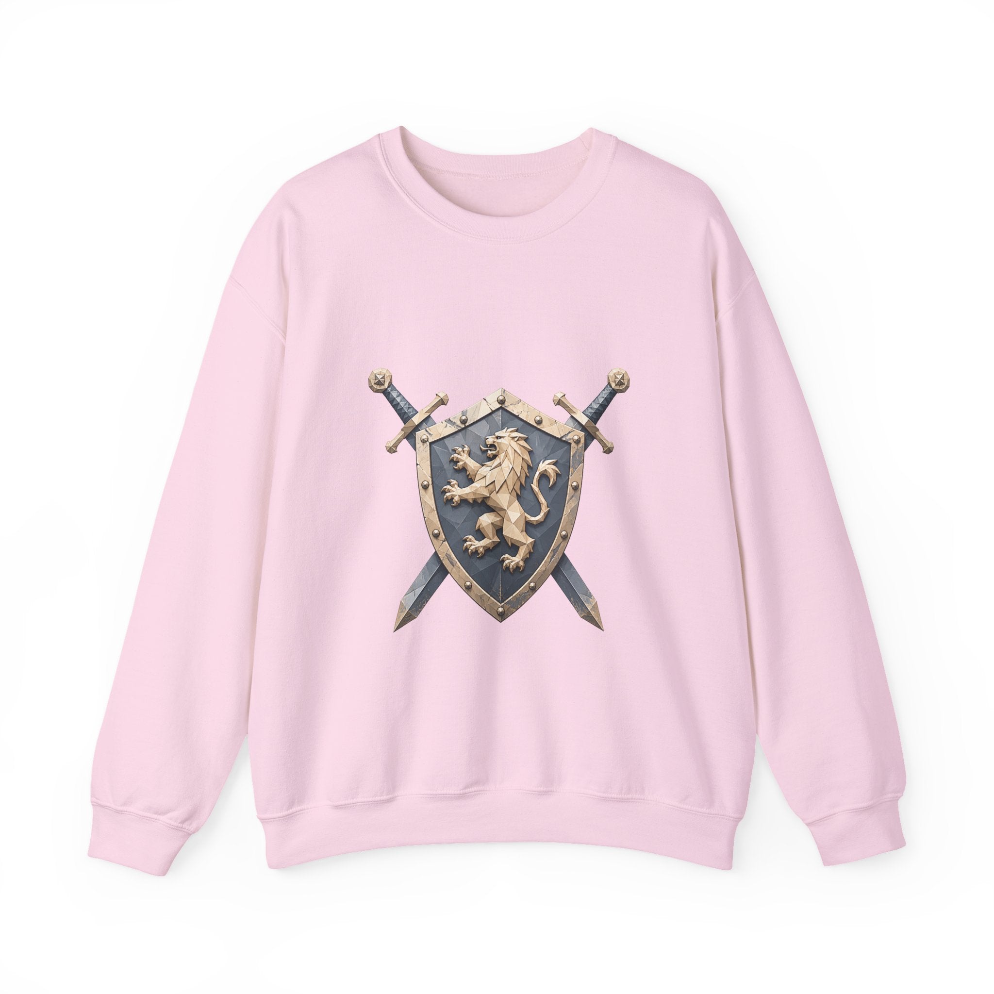 Matching Couple Sweatshirt - Crown & Shield Matching Couple Crewneck Sweatshirt Geometric Art His Hers Couple Gift - Design B