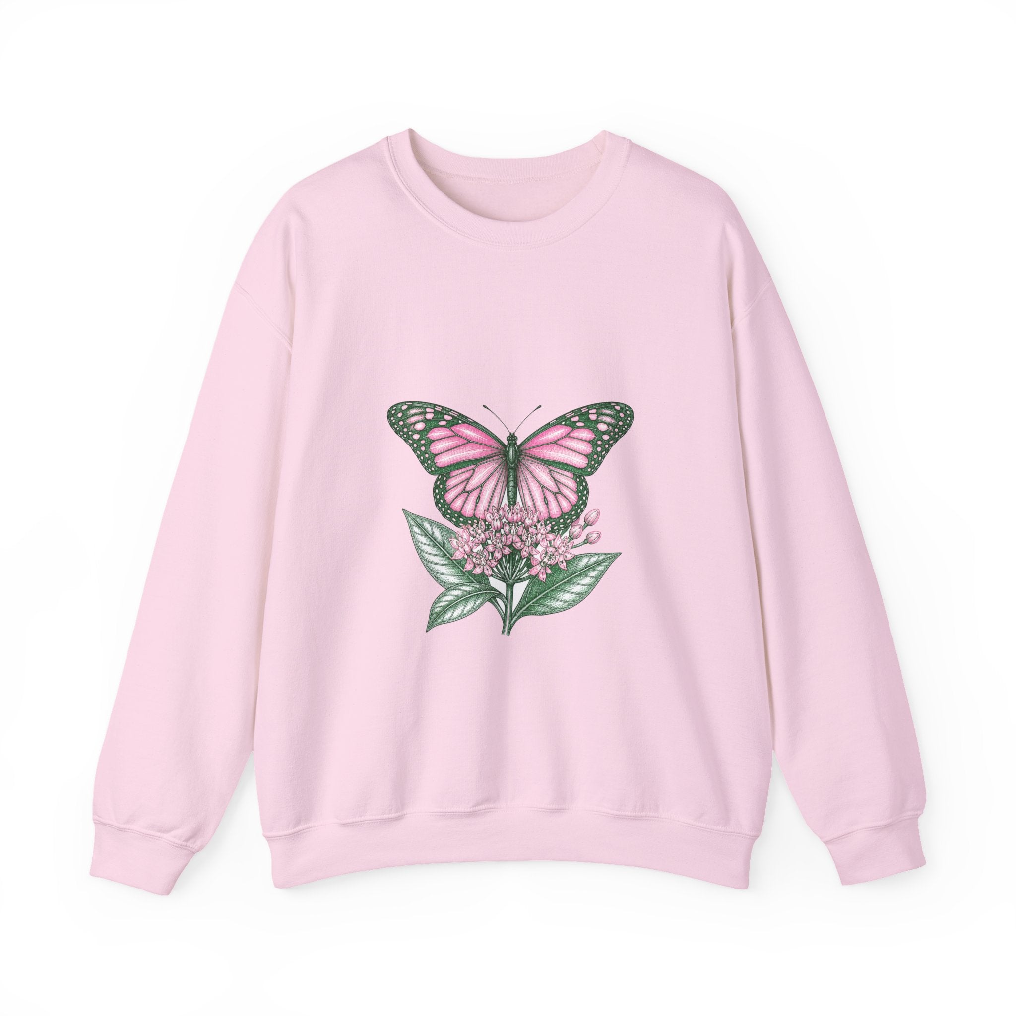 Matching Couple Sweatshirt - Butterfly & Moth Matching Couple Crewneck Sweatshirt Hand-Drawn Art His Hers Best Friend Gift - Design A
