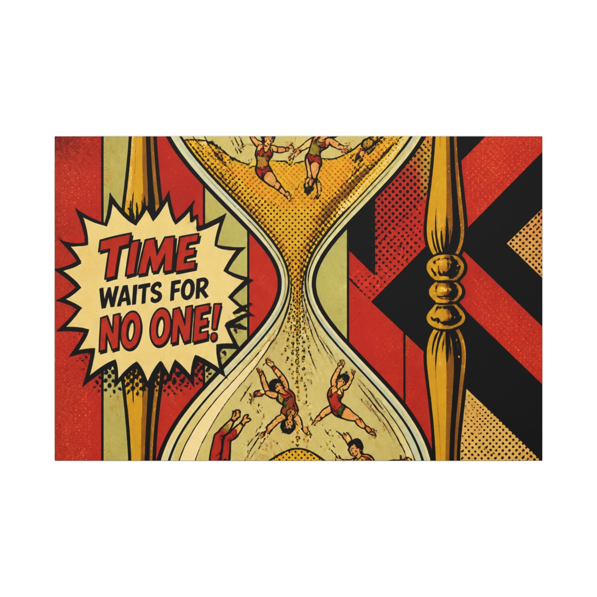 Hourglass Acrobats Wall Art Canvas 24×36 Pop Art Restaurant Decor Maximalist Print