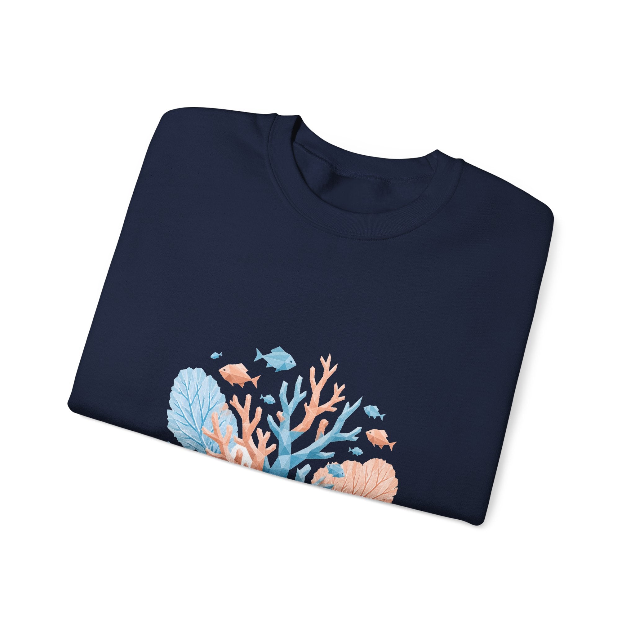 Matching Couple Sweatshirt - Coral Reef & Deep Sea Matching Couple Crewneck Sweatshirt Geometric Art His Hers Couple Gift - Design A