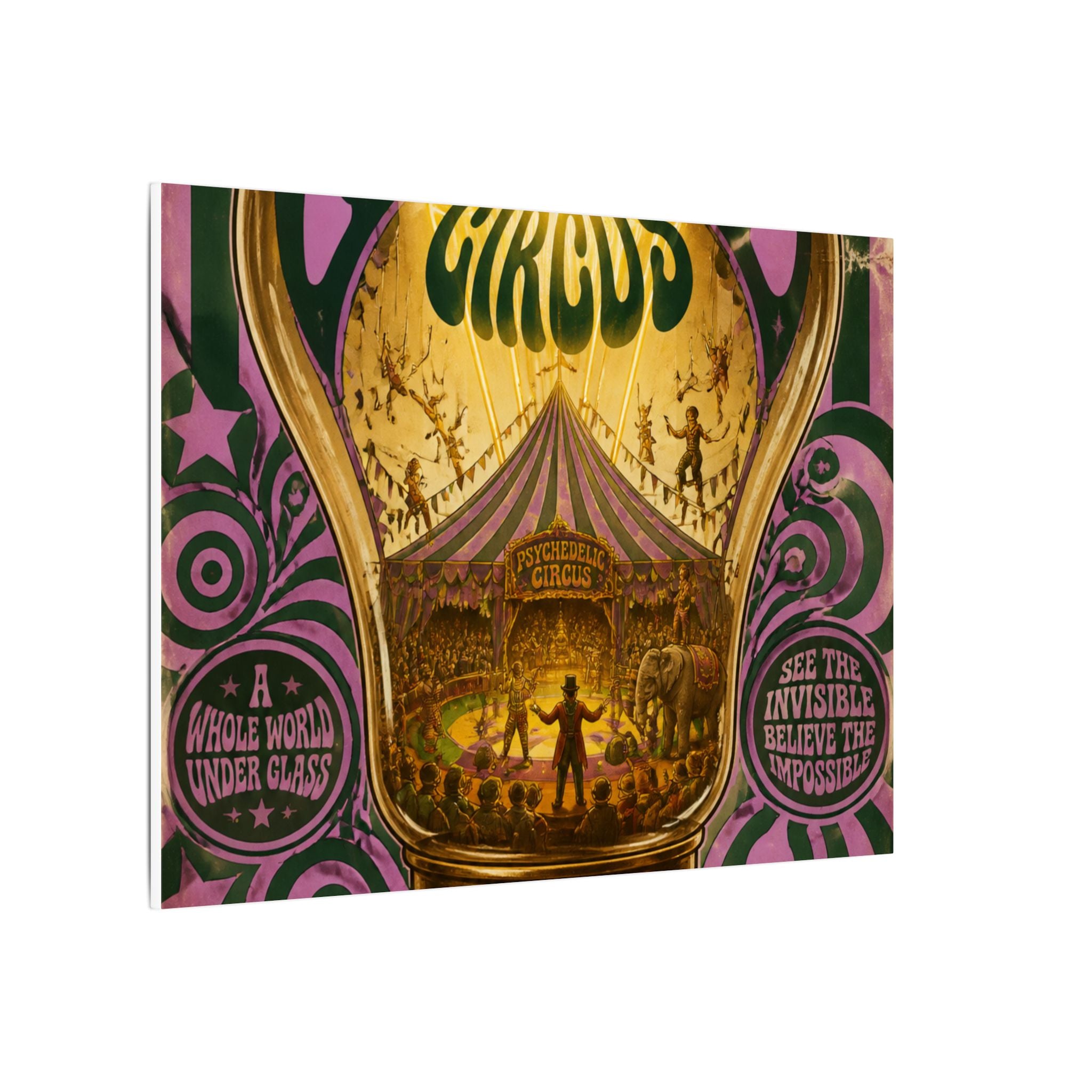 Light Bulb Circus Wall Art Canvas 16×20 Psychedelic Cafe Decor Maximalist Print